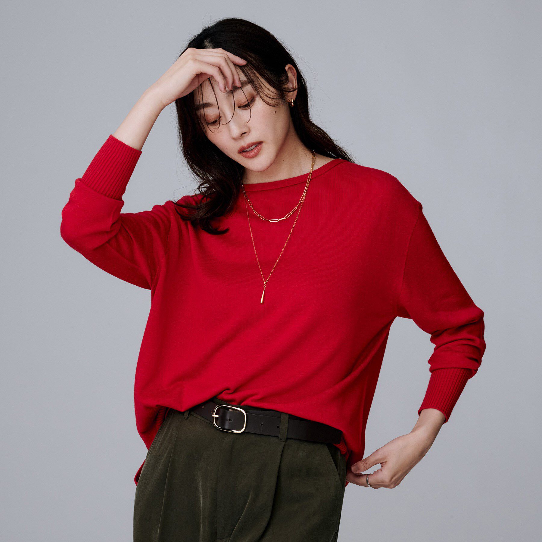 UNTITLED「【8色展開/体型カバー】魅せるタイムレスニット」|ニット・セーター|