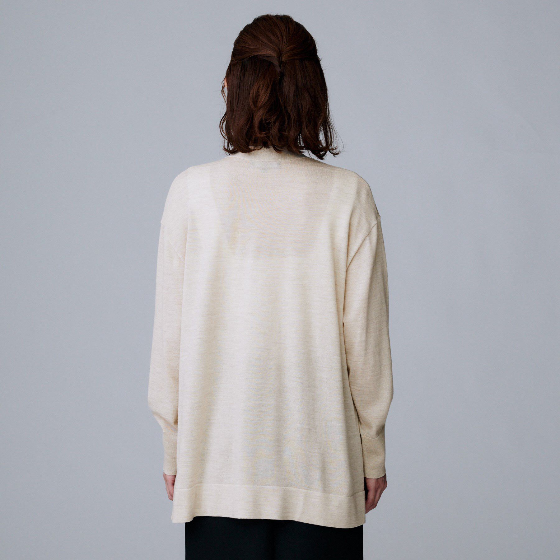 UNTITLED「【アンサンブル可/洗える/ボタンなし】シルクウールカシミヤ 着流しカーディガン」|カーディガン|