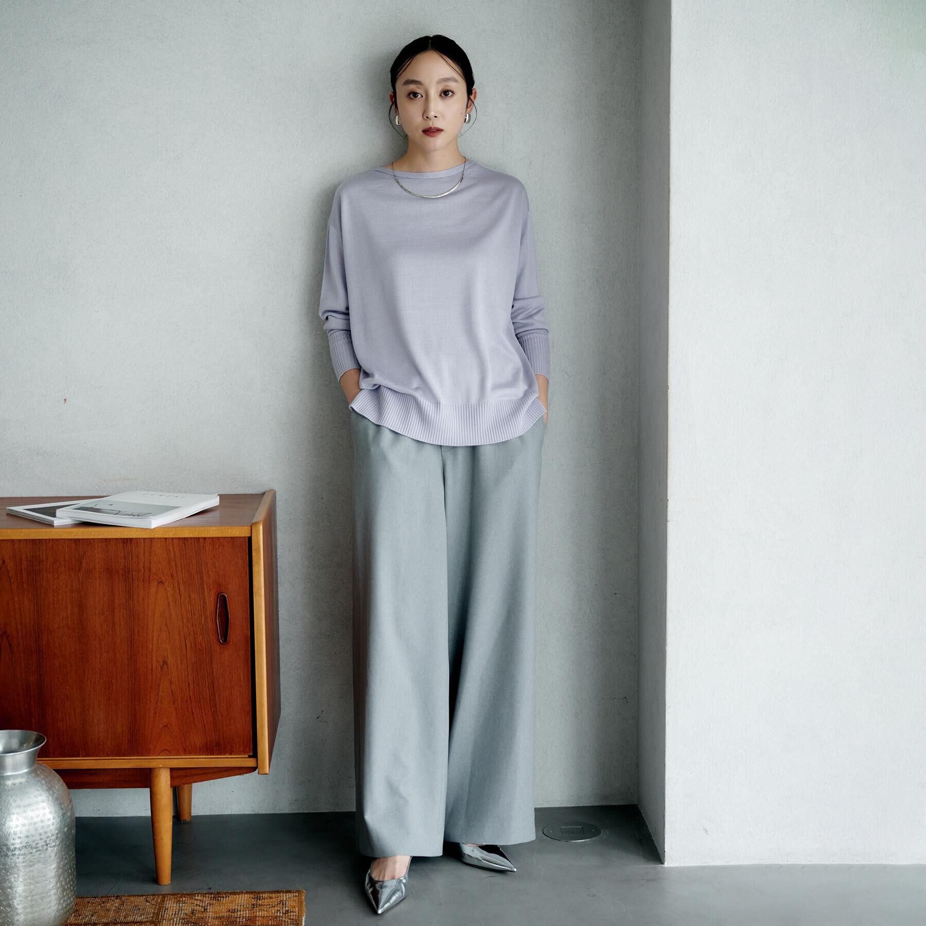 UNTITLED「【洗える/ワイド/ウエストゴム】ストレッチドロストパンツ」|その他|