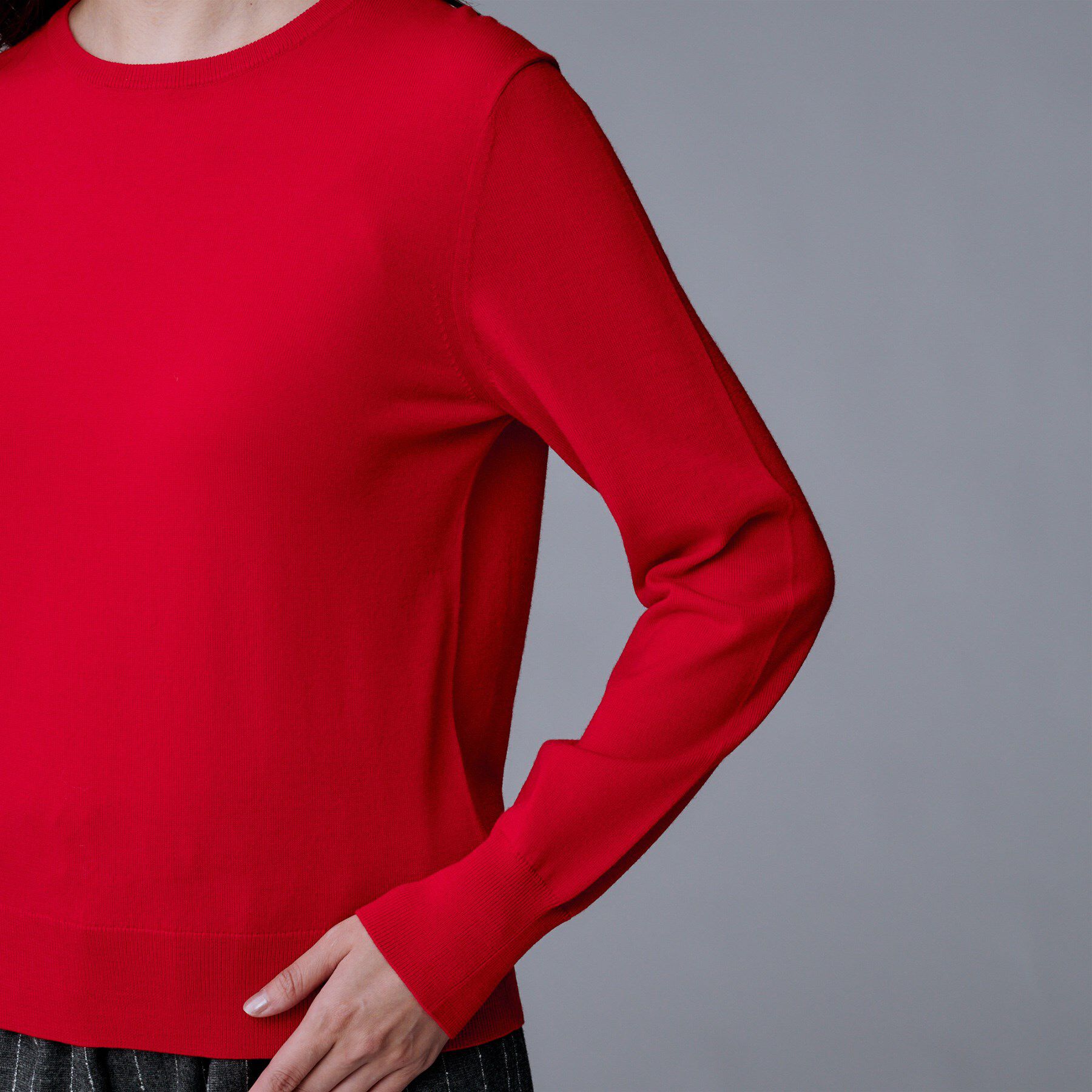 UNTITLED「【アンサンブル可/洗える/ウール100%】クルーネックウールニット」|ニット・セーター|