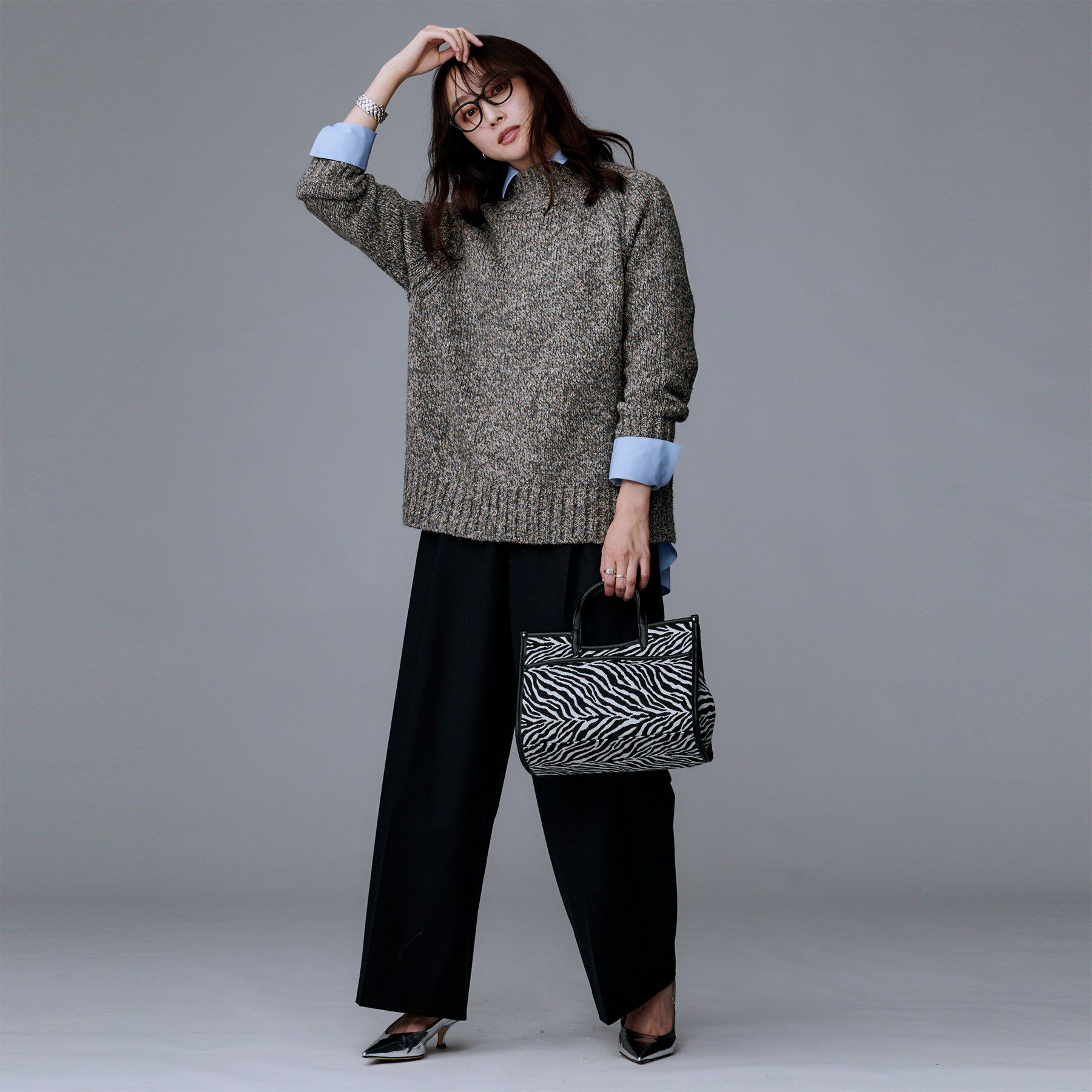 UNTITLED「【ゆったりサイズ】シルクネップ　ボトルネックニット」|ニット・セーター|