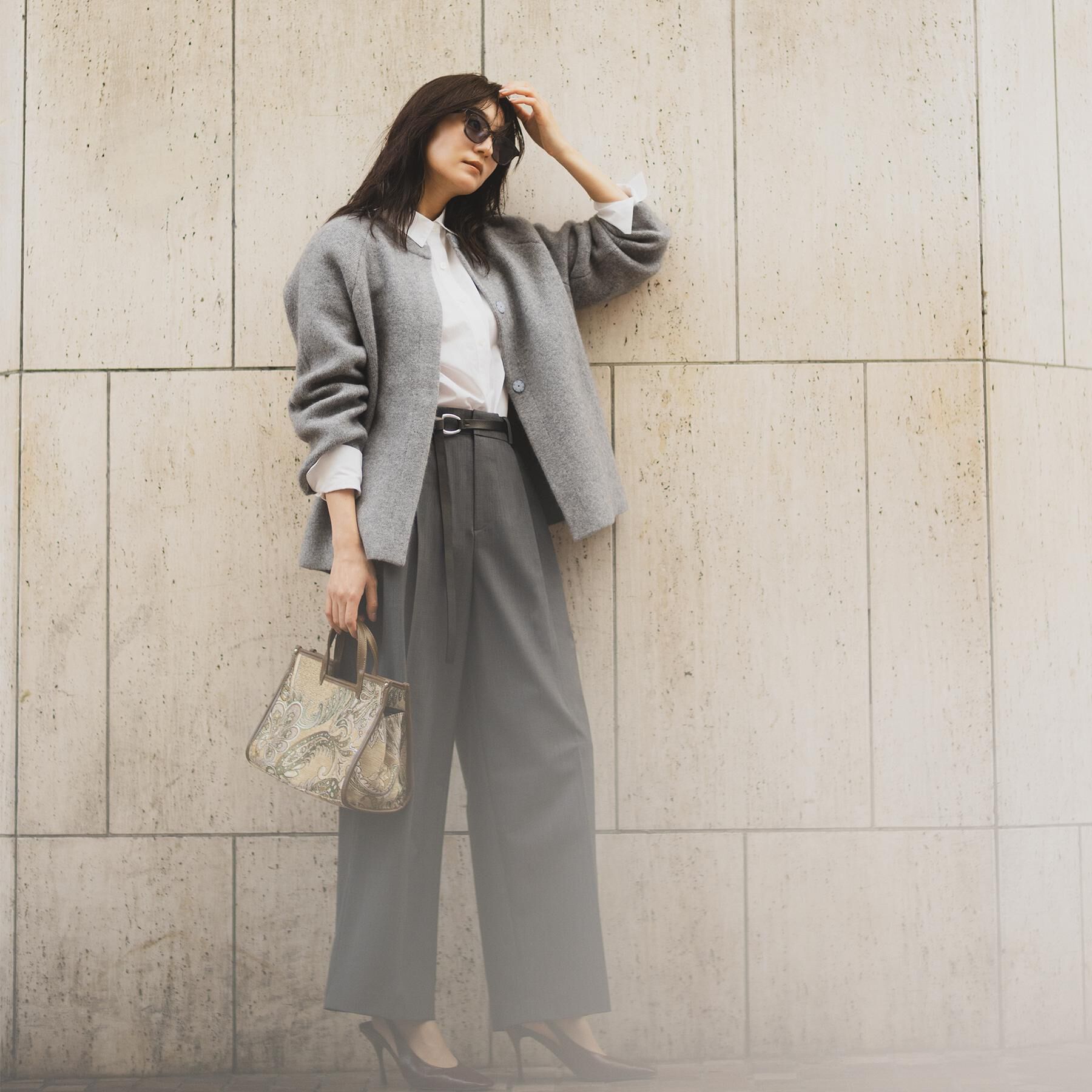 UNTITLED「【軽アウター/ミドル丈】ウールニットコーディガン」|カーディガン|