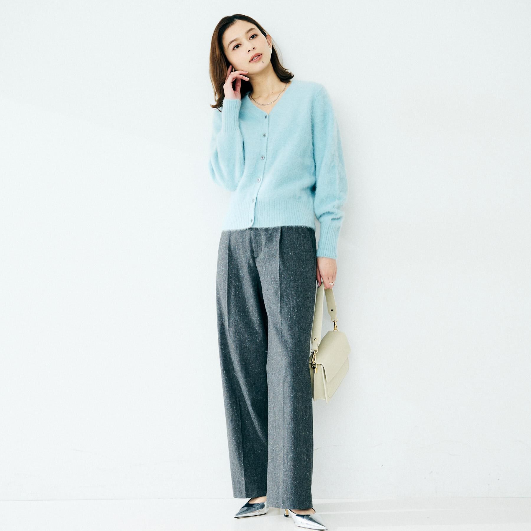 UNTITLED「【ワイド/後ろゴム/シーズンレス】シルクネップツイードパンツ」|その他|