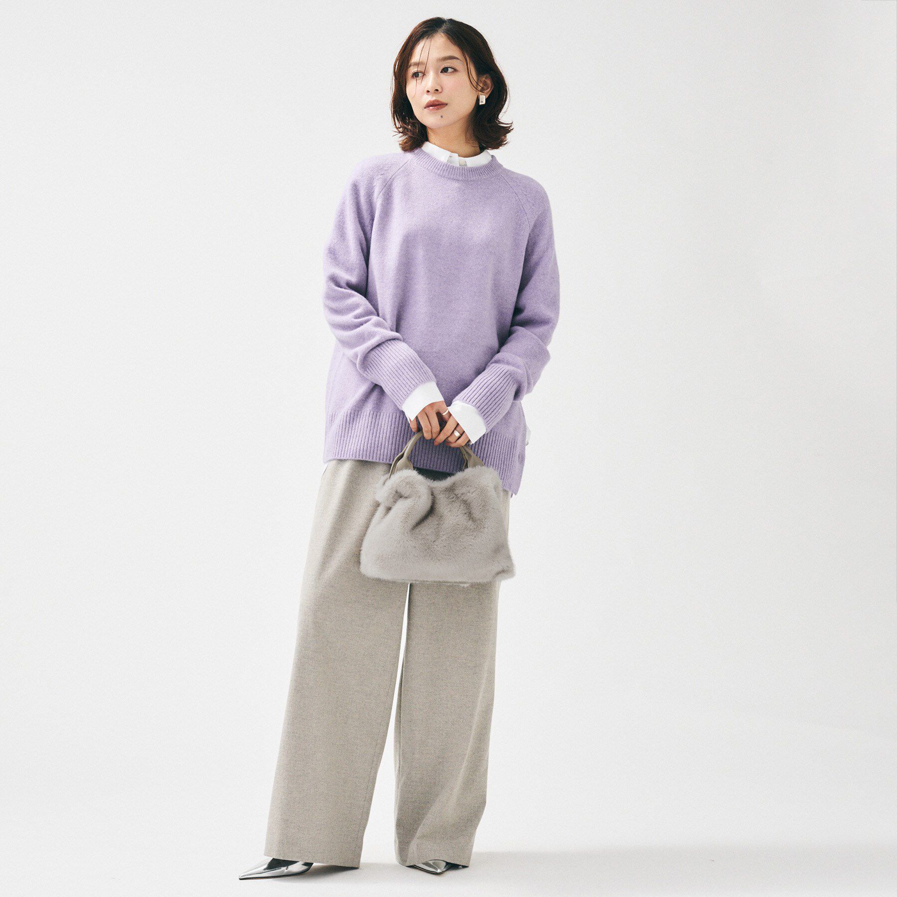 UNTITLED「ミニフェイクファーショルダー」|ハンドバッグ|