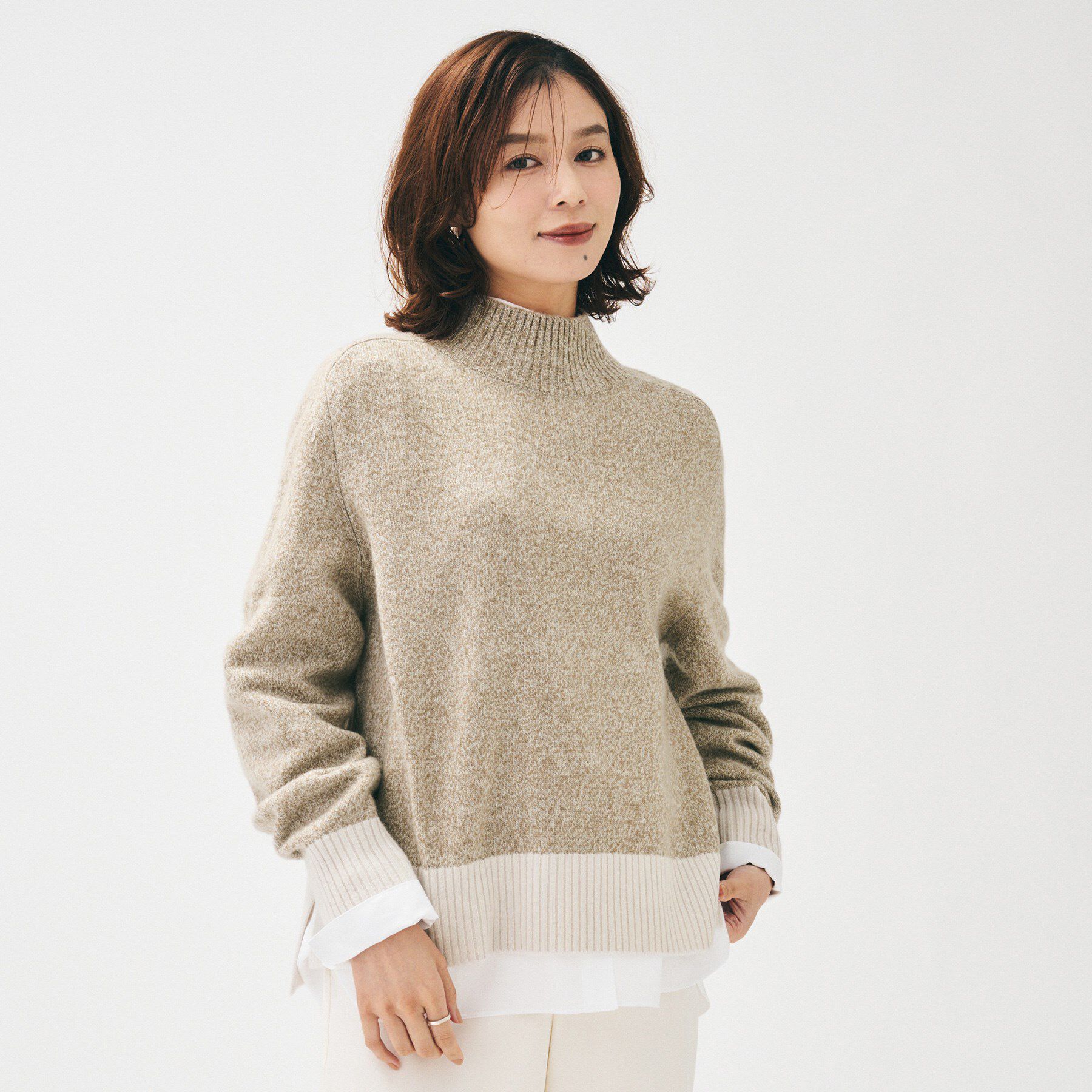 UNTITLED「【8色展開/洗える】ウールカシミヤ ハイネックニット」|ニット・セーター|