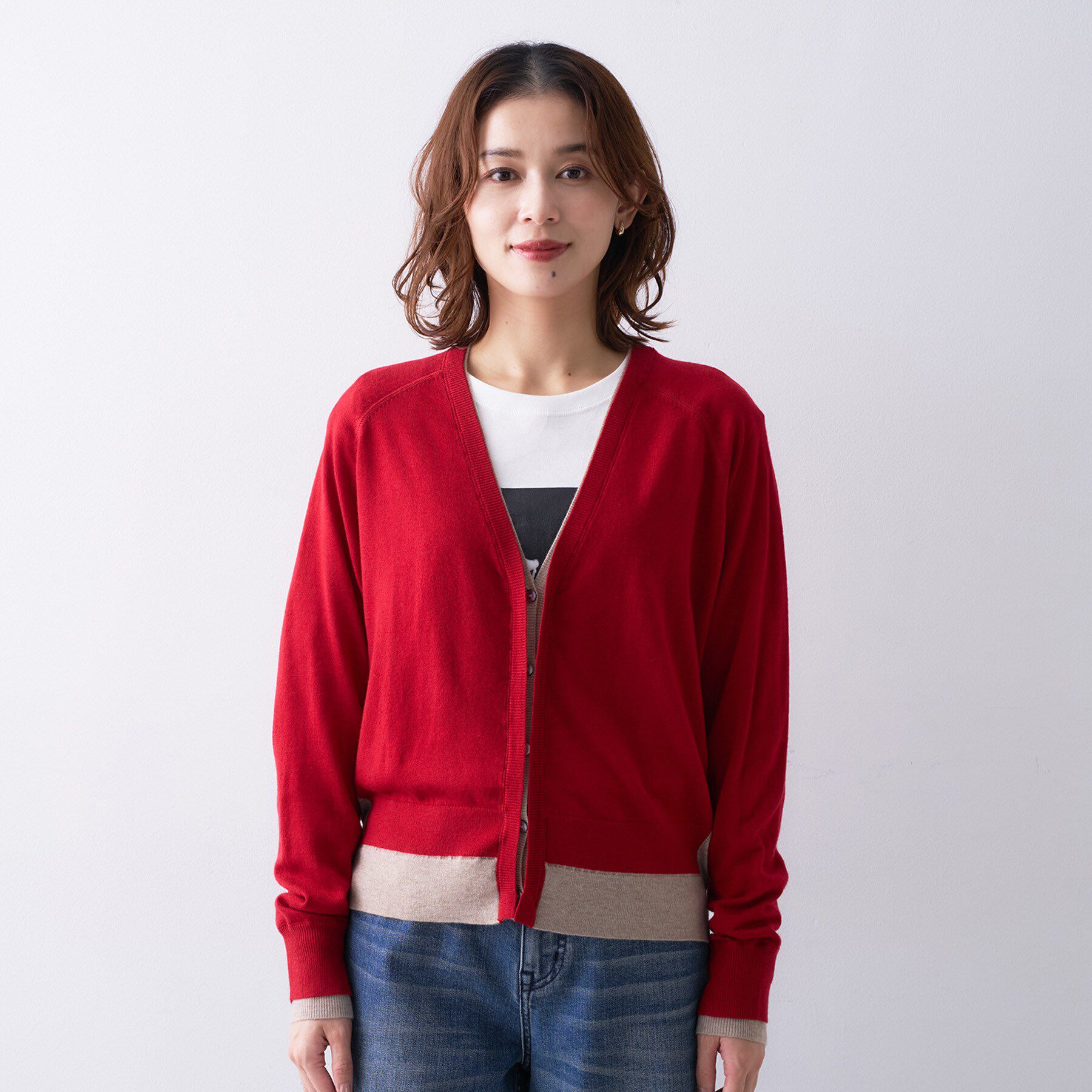 UNTITLED「【Liyoca】ウールブレンド14G天竺カーディガン」|カーディガン|