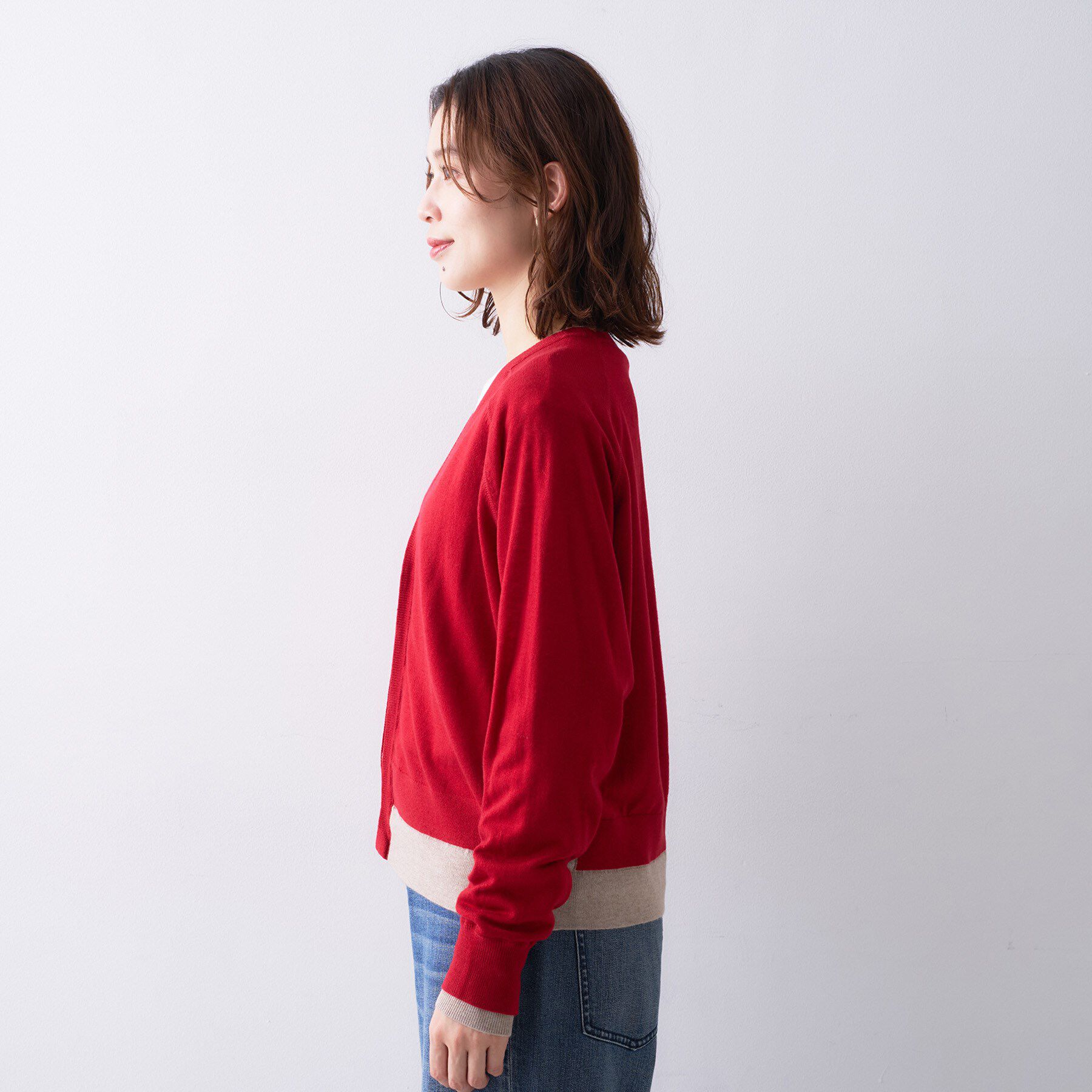 UNTITLED「【Liyoca】ウールブレンド14G天竺カーディガン」|カーディガン|