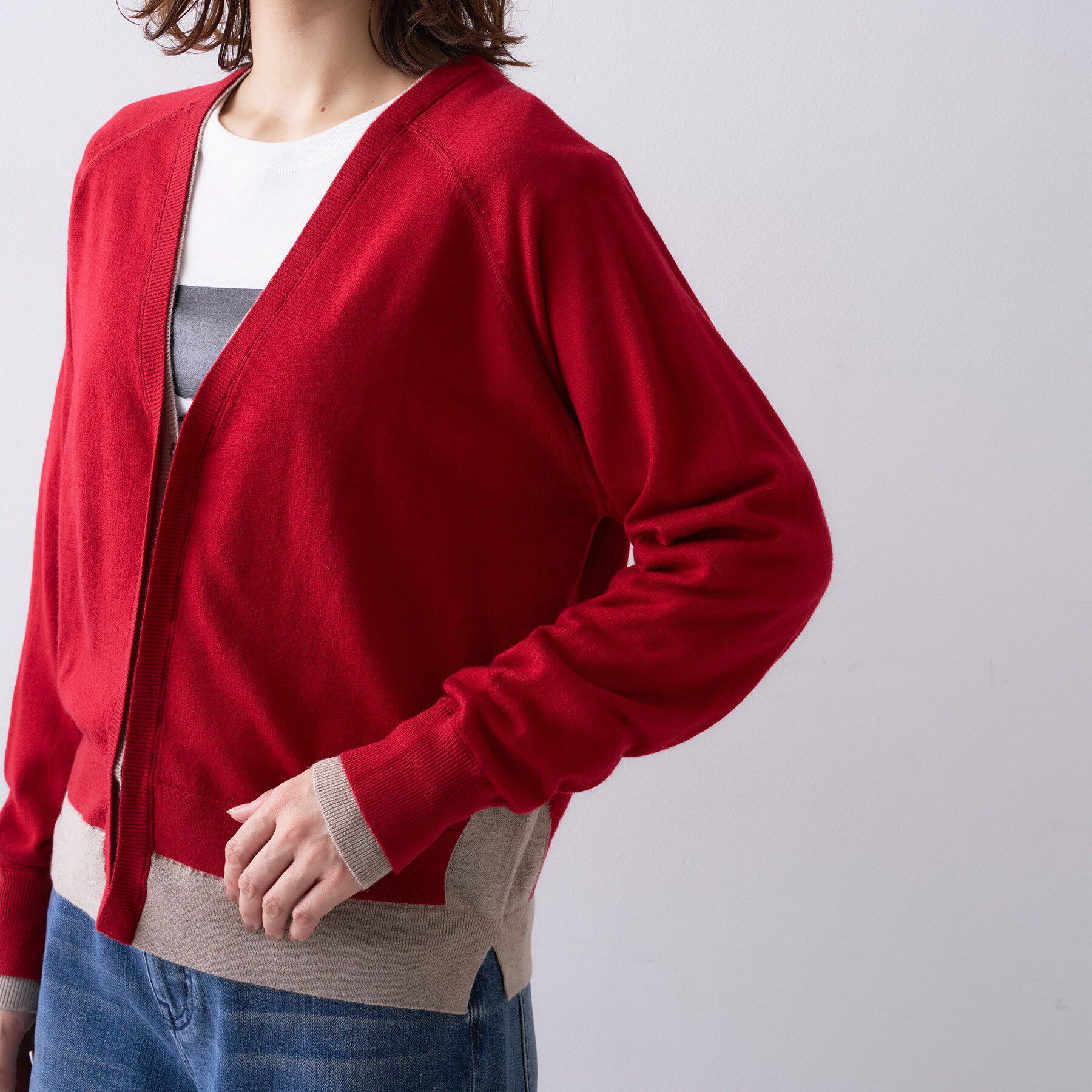 UNTITLED「【Liyoca】ウールブレンド14G天竺カーディガン」|カーディガン|