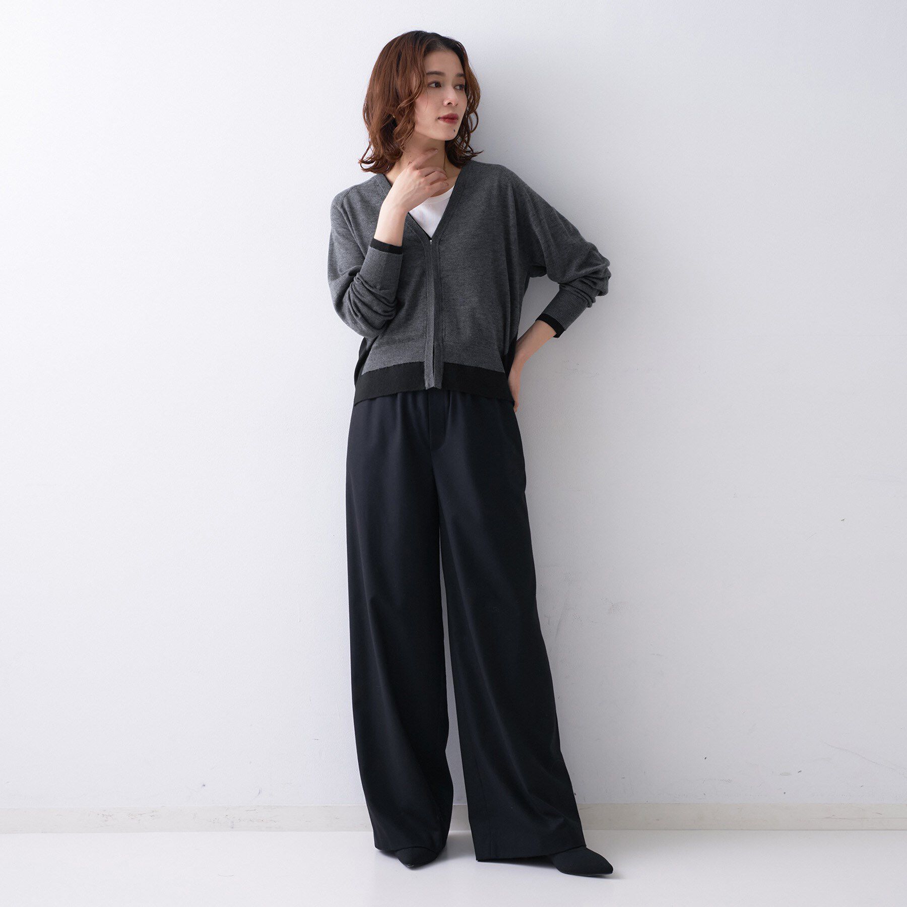 UNTITLED「【Liyoca】ウールブレンド14G天竺カーディガン」|カーディガン|