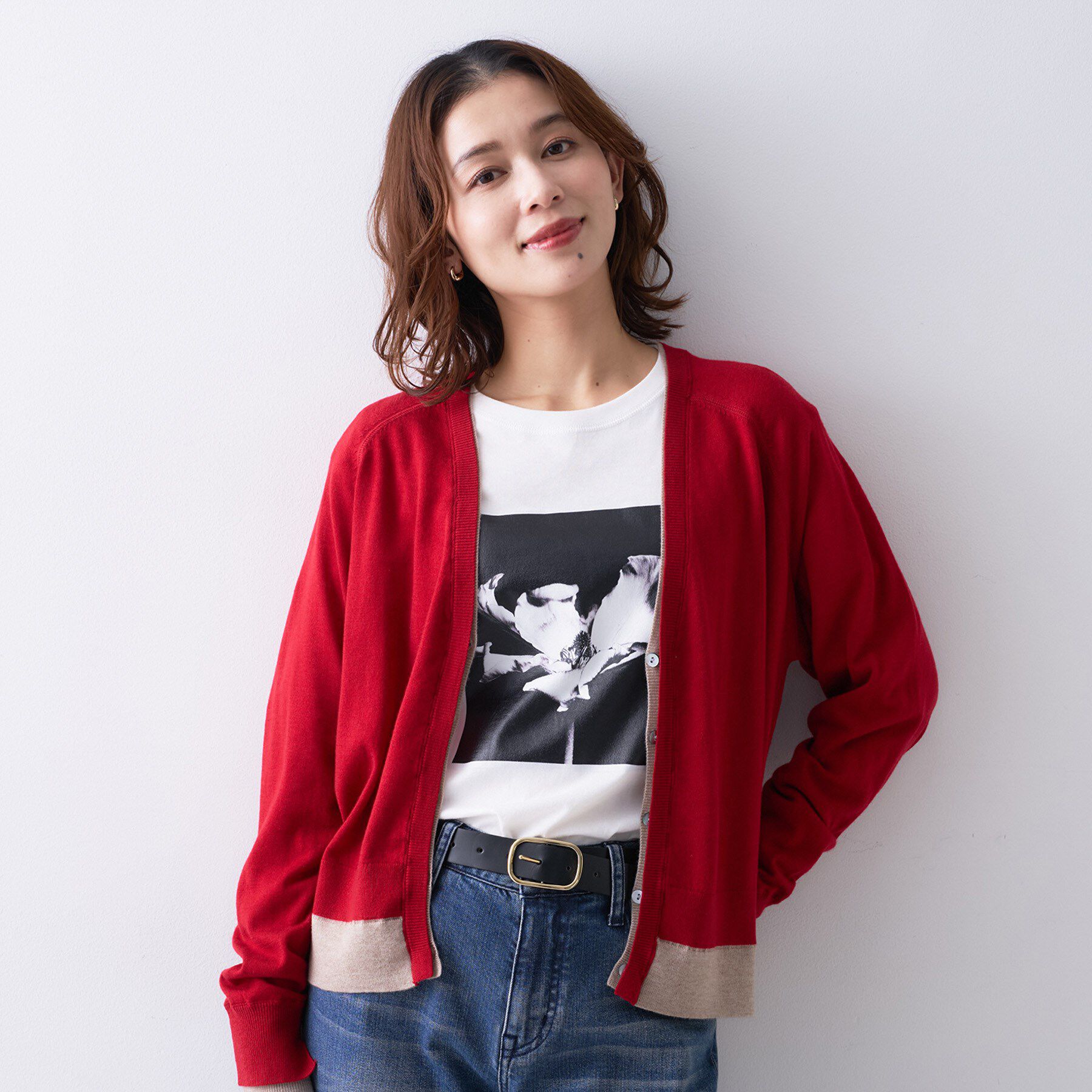 UNTITLED「【Liyoca】ウールブレンド14G天竺カーディガン」|カーディガン|