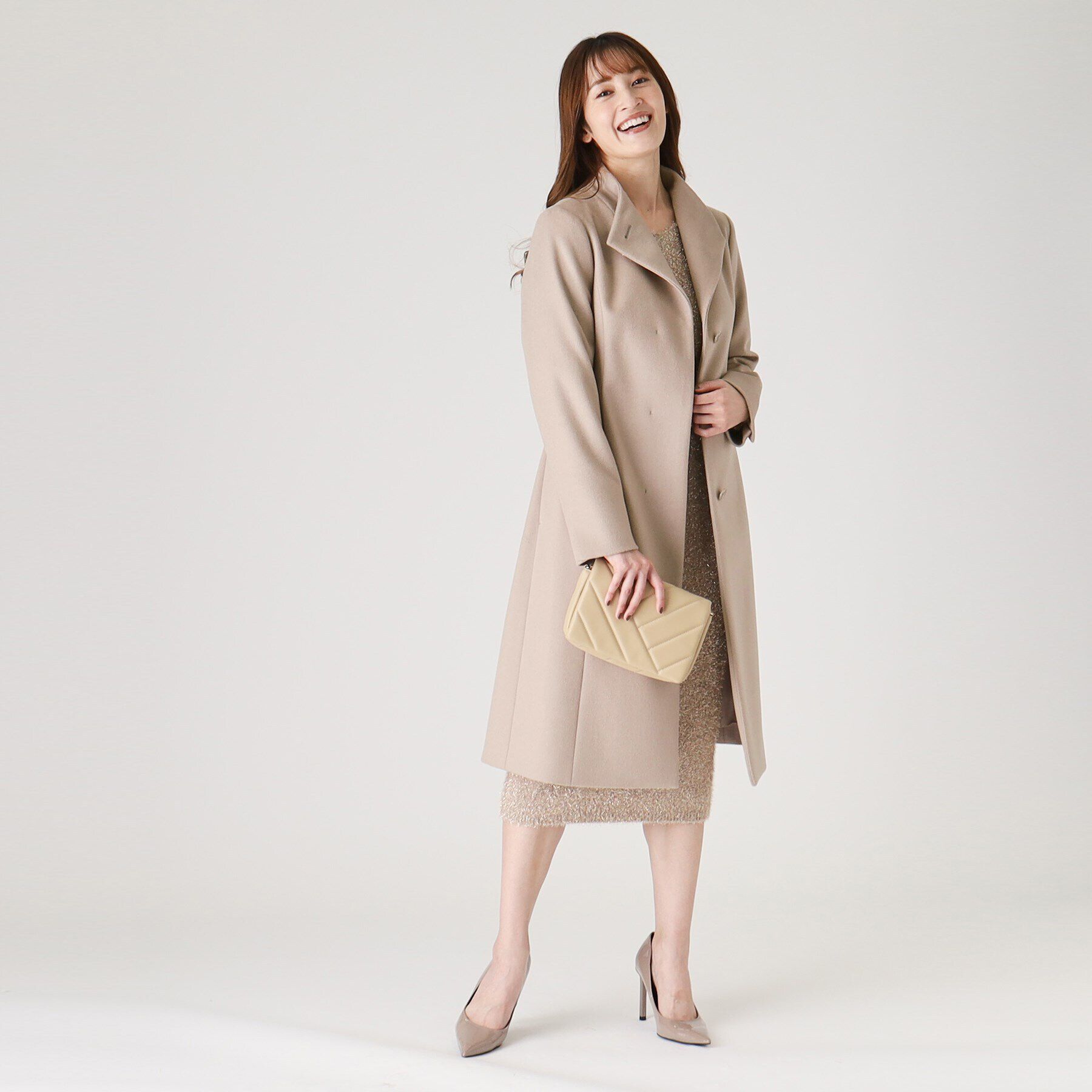 COUP DE CHANCE「【カシミヤ混／日本製】Iラインスタンドウィングカラーコート」|その他|