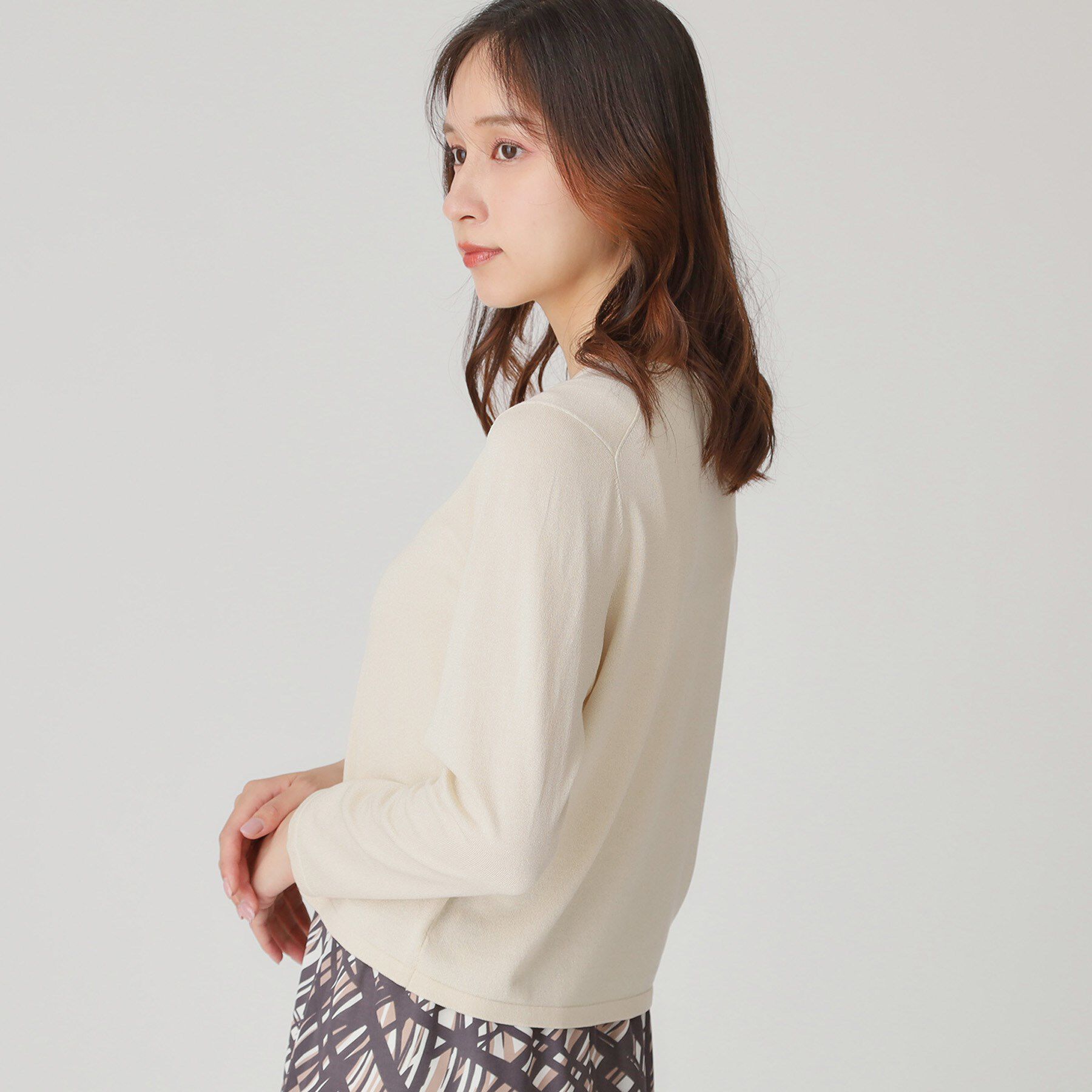 COUP DE CHANCE「【手洗い可/軽量】シンプルラメ混カーディガン」|カーディガン|