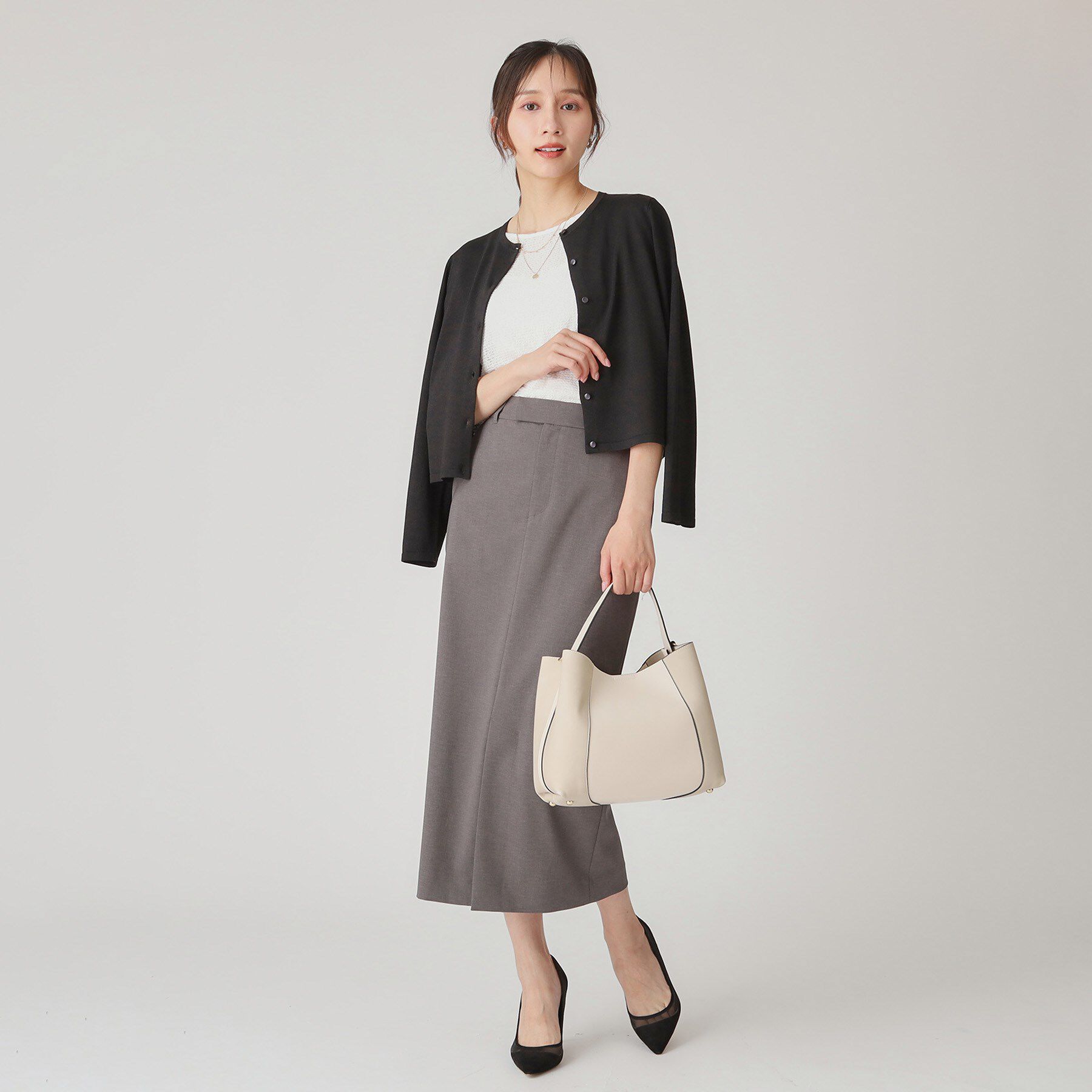 COUP DE CHANCE「【手洗い可/軽量】シンプルラメ混カーディガン」|カーディガン|