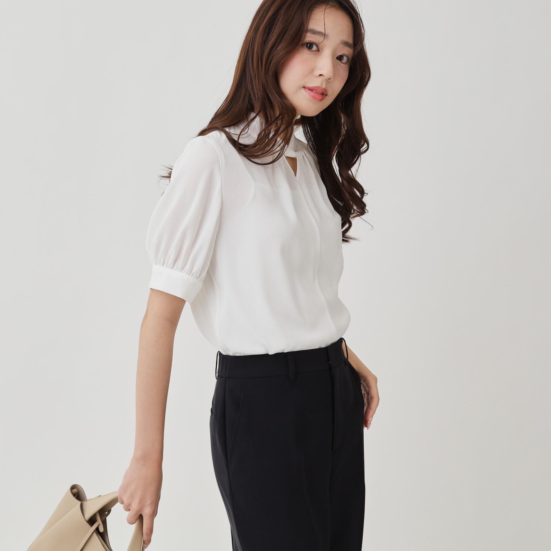 COUP DE CHANCE「【手洗い可／日本製】パフスリーブブラウス」|シャツ・ブラウス|