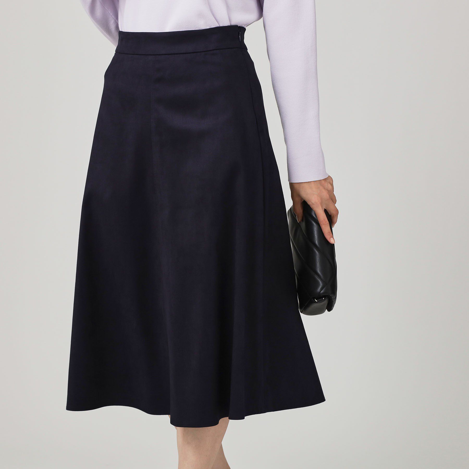 COUP DE CHANCE「【手洗い可／日本製／セットアップ可】スェード調素材フレアスカート」|スカート|