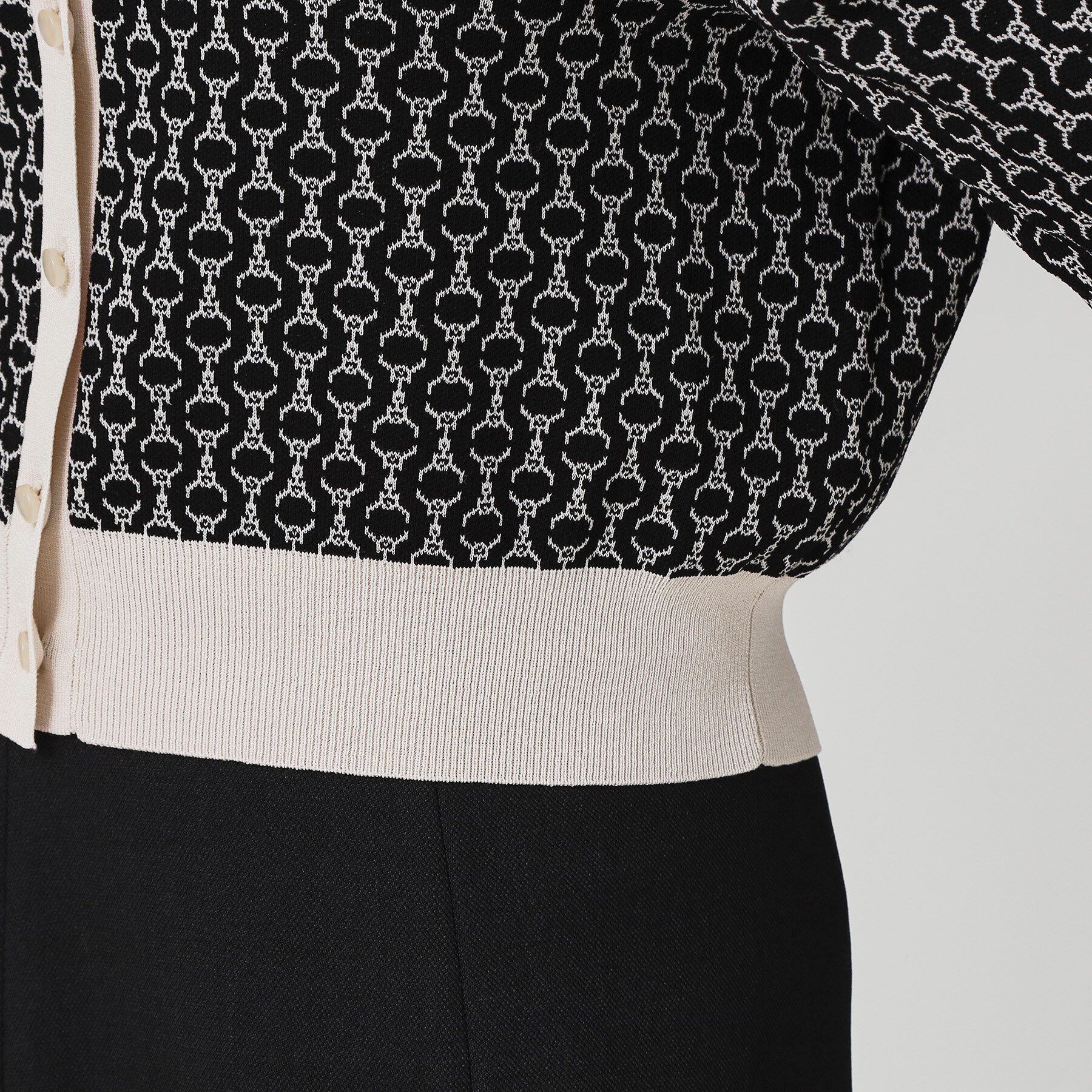 COUP DE CHANCE「【手洗い可】幾何柄風ジャカードカーディガン」|カーディガン|