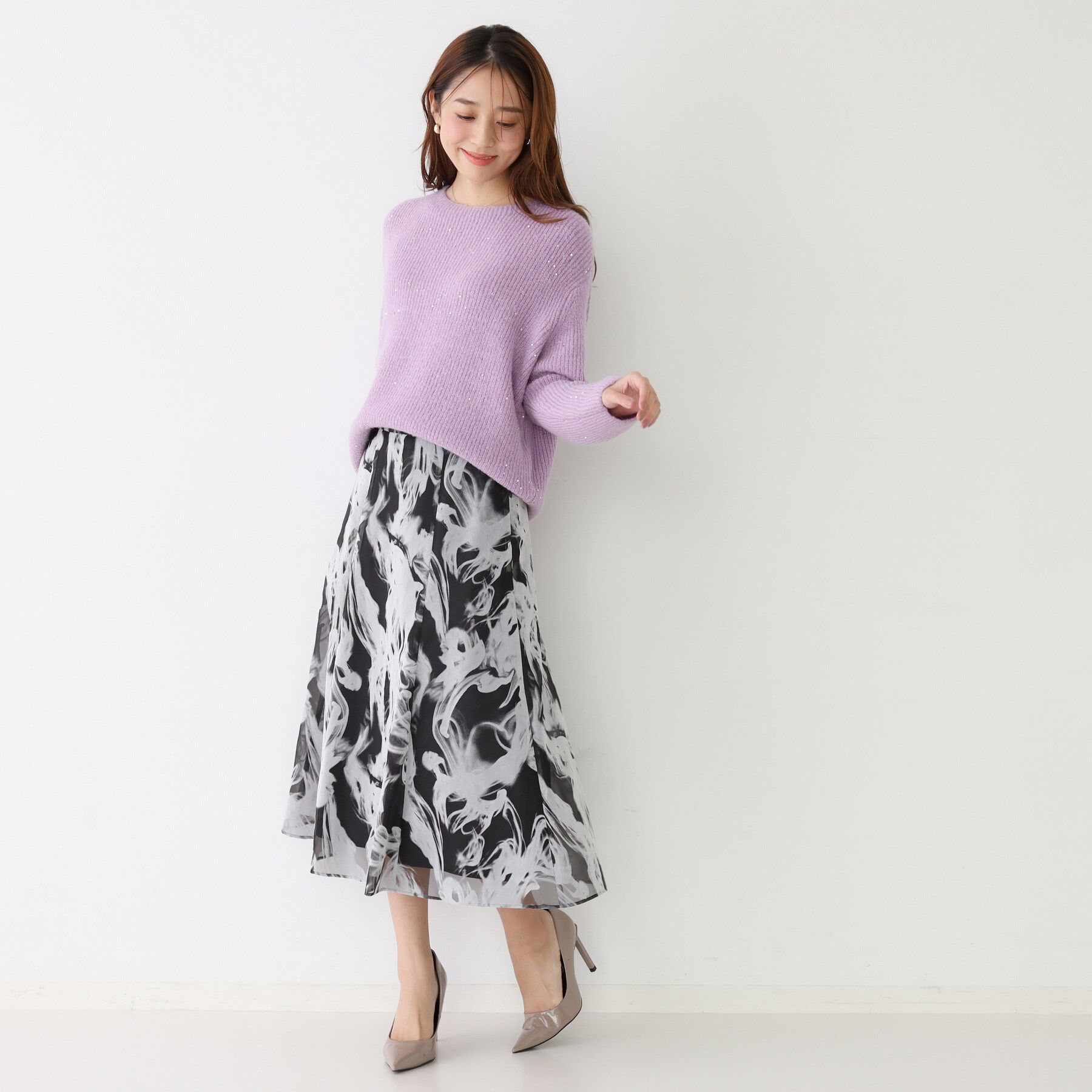 COUP DE CHANCE「【手洗い可】スパンコール付ニットトップス」|ニット・セーター|