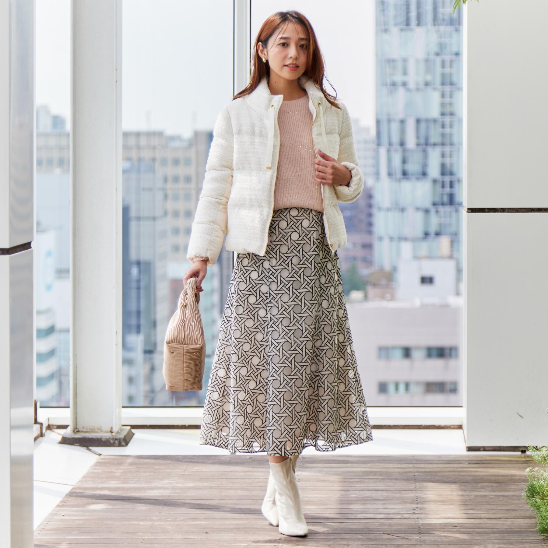 COUP DE CHANCE「【日本製】シアー刺繍のフレアースカート」|スカート|