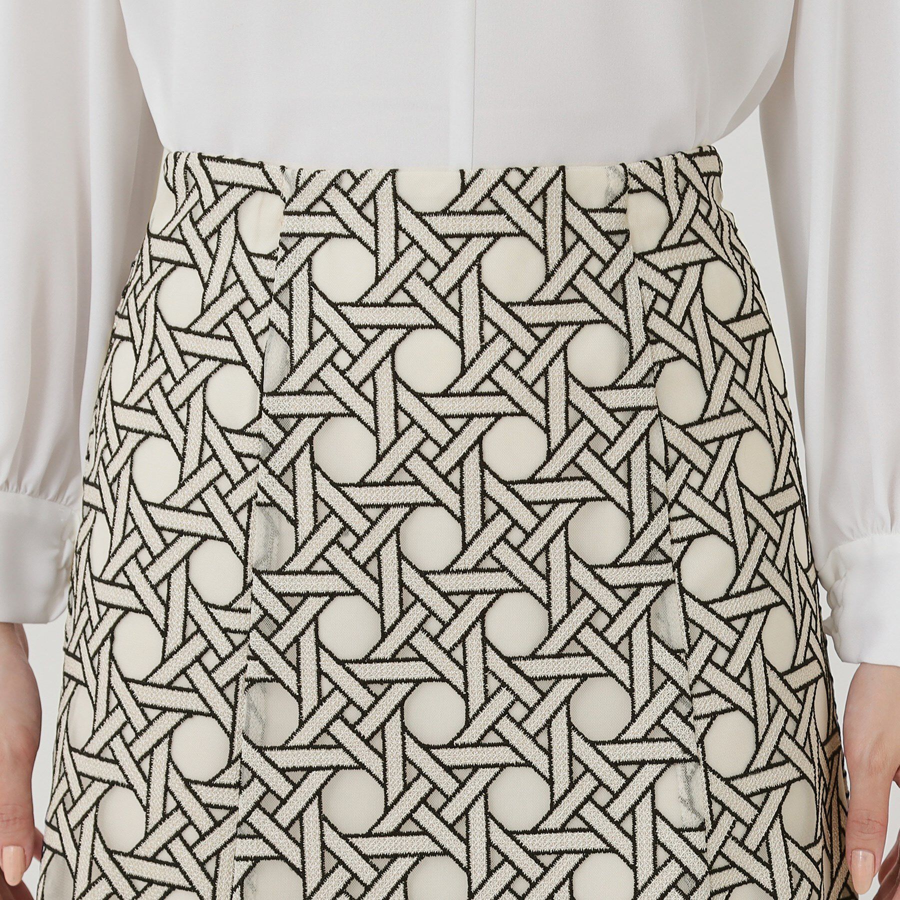 COUP DE CHANCE「【日本製】シアー刺繍のフレアースカート」|スカート|