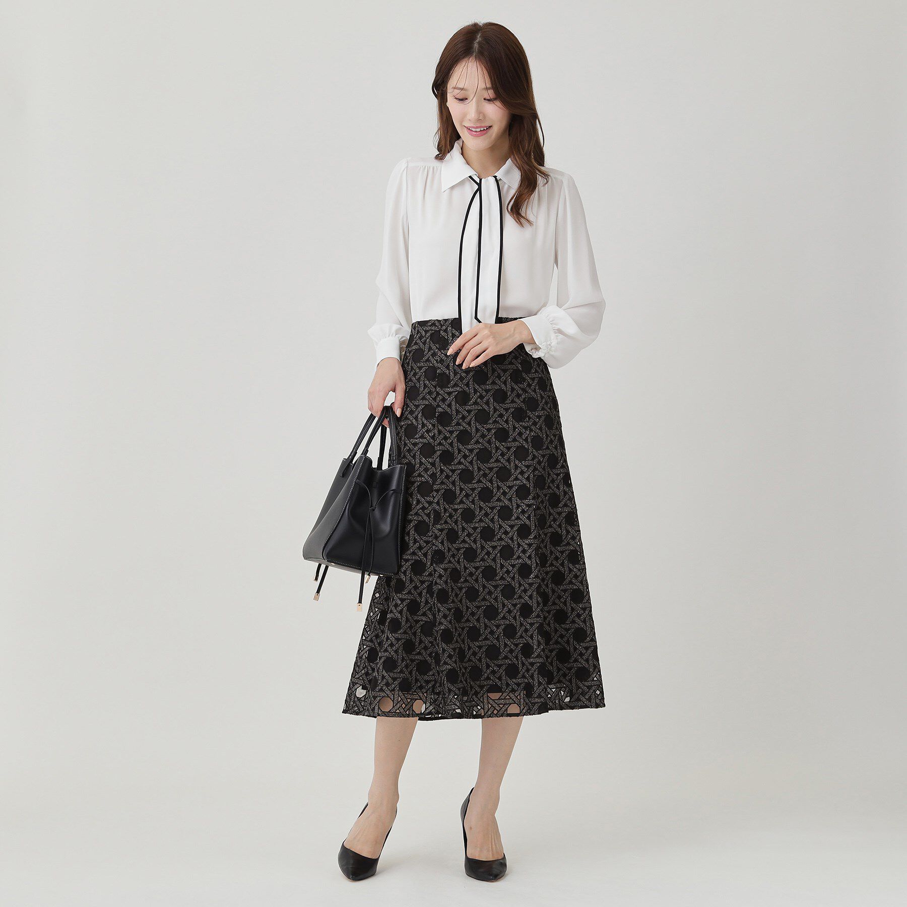 COUP DE CHANCE「【日本製】シアー刺繍のフレアースカート」|スカート|