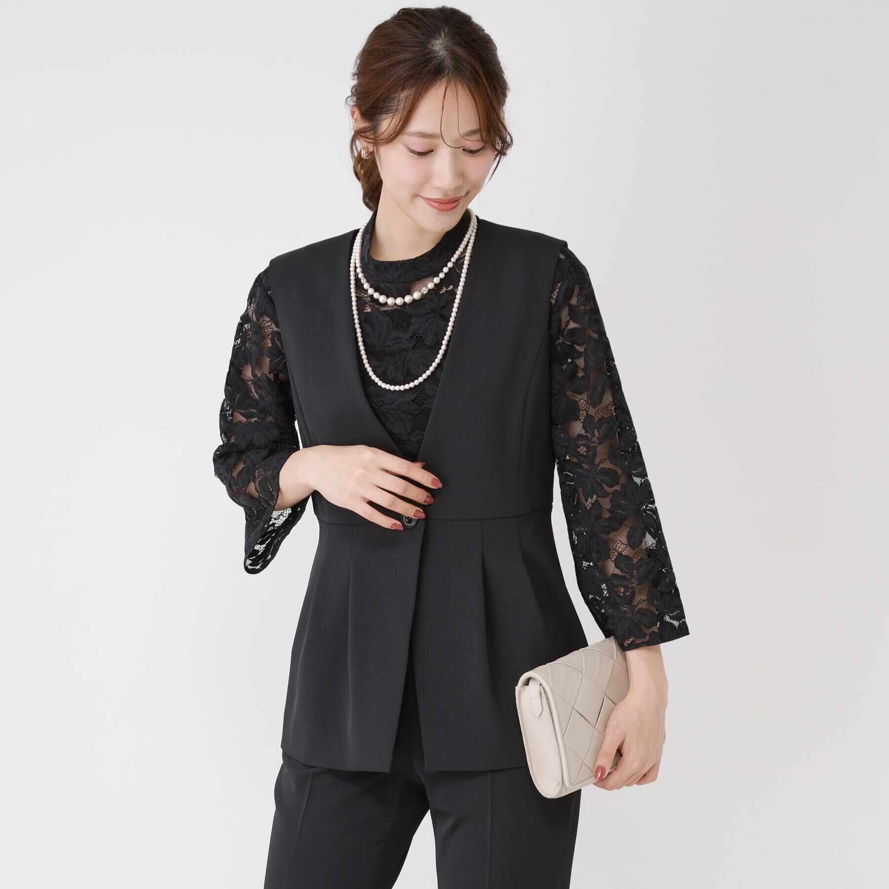 COUP DE CHANCE「【手洗い可】コットン混レースブラウス」|シャツ・ブラウス|