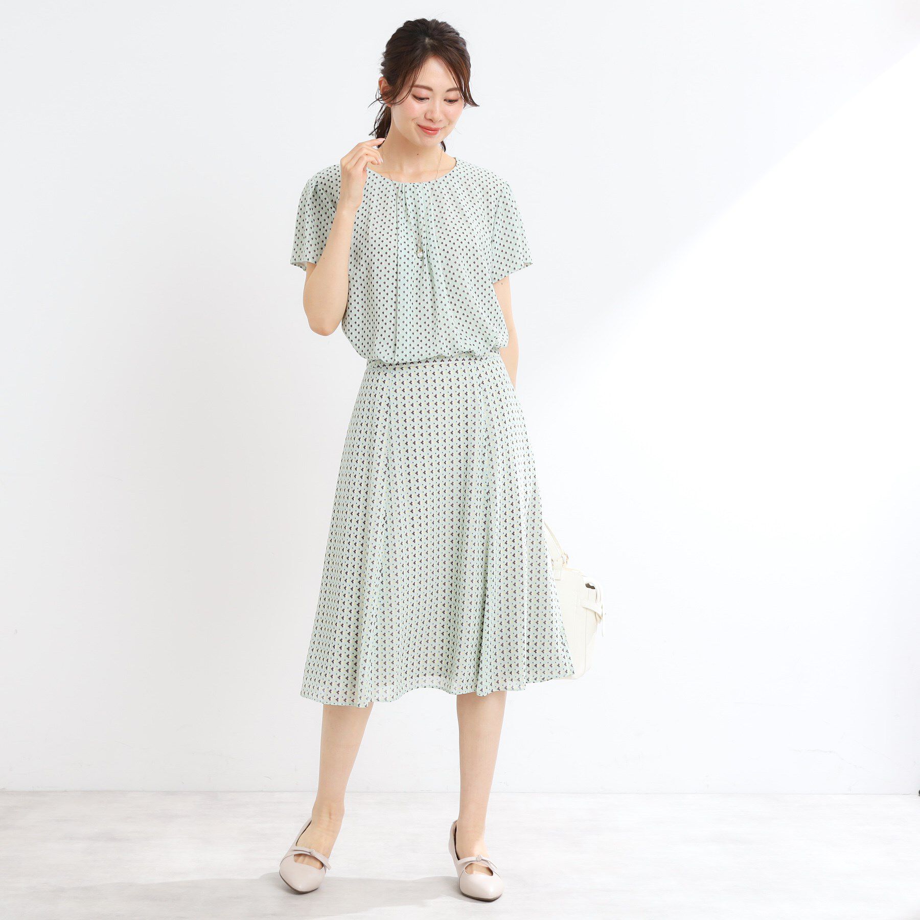 Reflect「【マシンウォッシュ可／セットアップ可】フリュイドプリントスカート」|スカート|