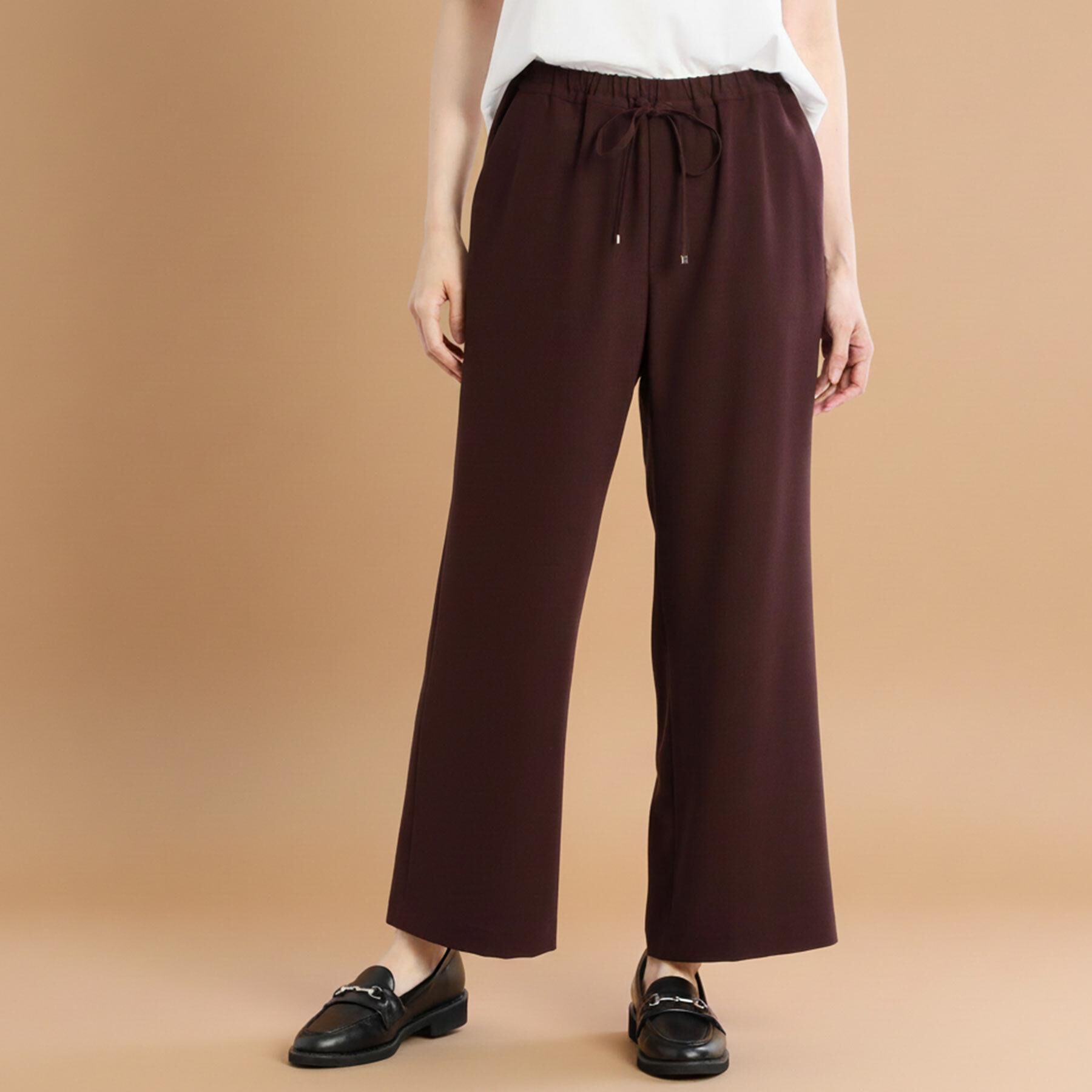 Reflect「【接触冷感／マシンウォッシュ可／ウエスト総ゴム】ワイドシルエットパンツ」|その他|ブラウン(044)