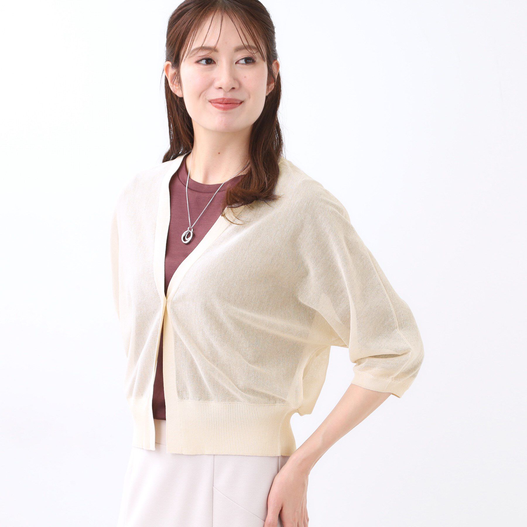 Reflect「【手洗い可】ボレロ風シアーカーディガン」|カーディガン|