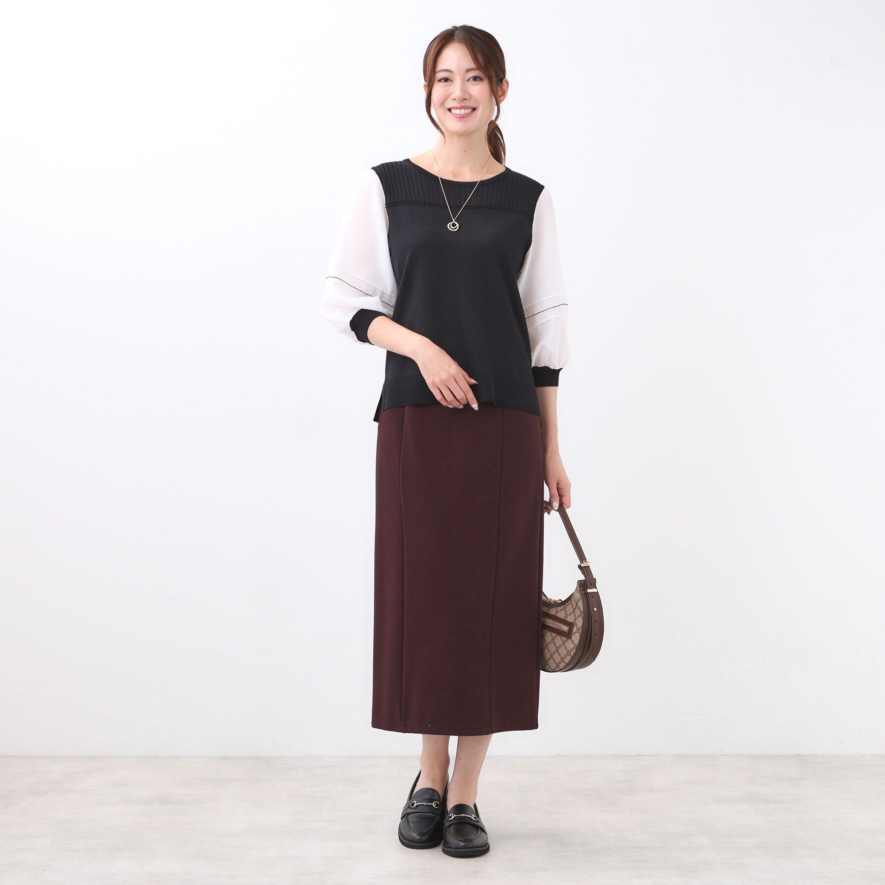 Reflect「【すっきり見え／ウエスト総ゴム】ジャージナロースカート」|スカート|