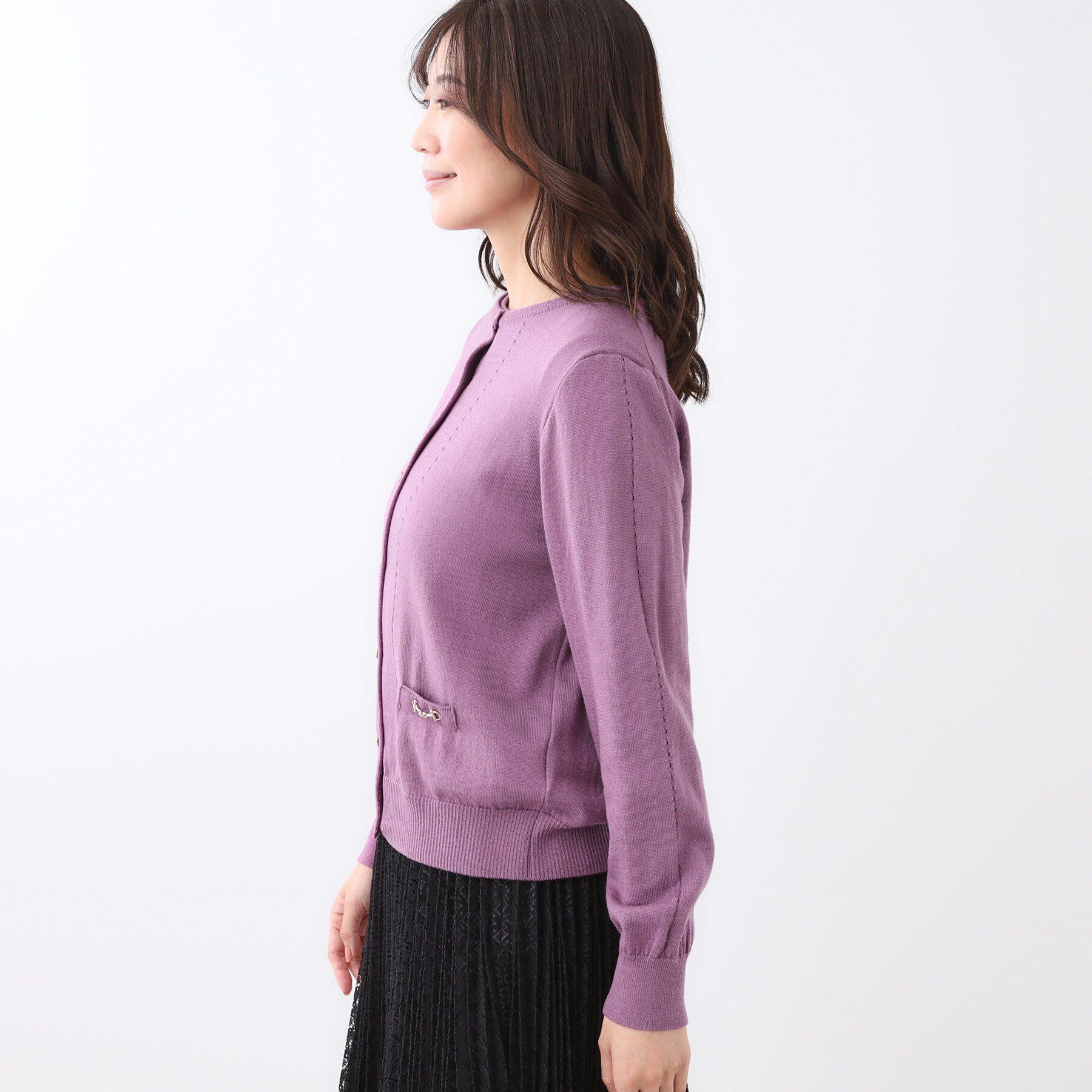 Reflect「【WEB先行カラーあり／軽い羽織に◎／アンサンブル可】透かし柄カーディガン」|カーディガン|