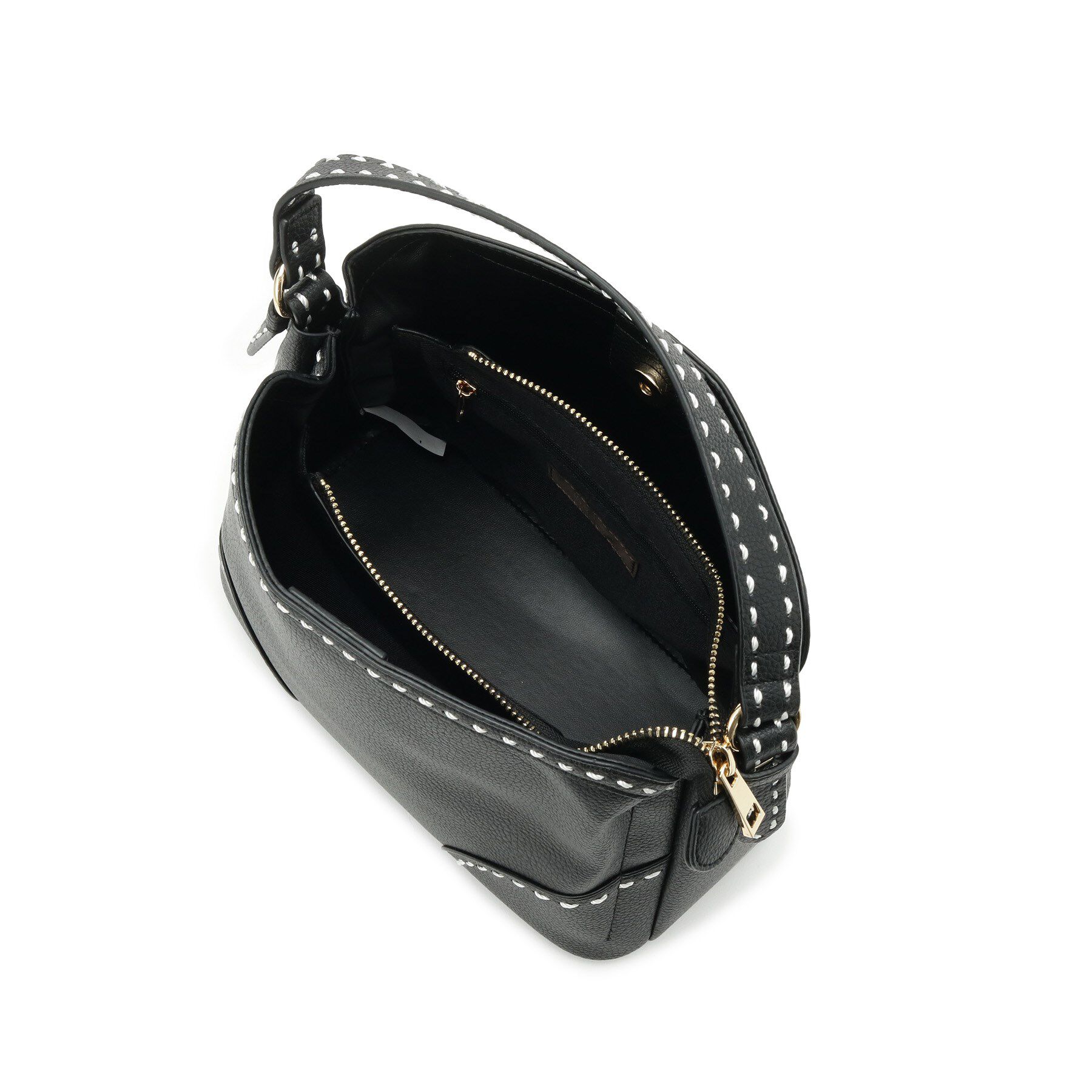 Reflect「【収納力◎／付属ストラップあり】バイカラーステッチバッグ」|ハンドバッグ|