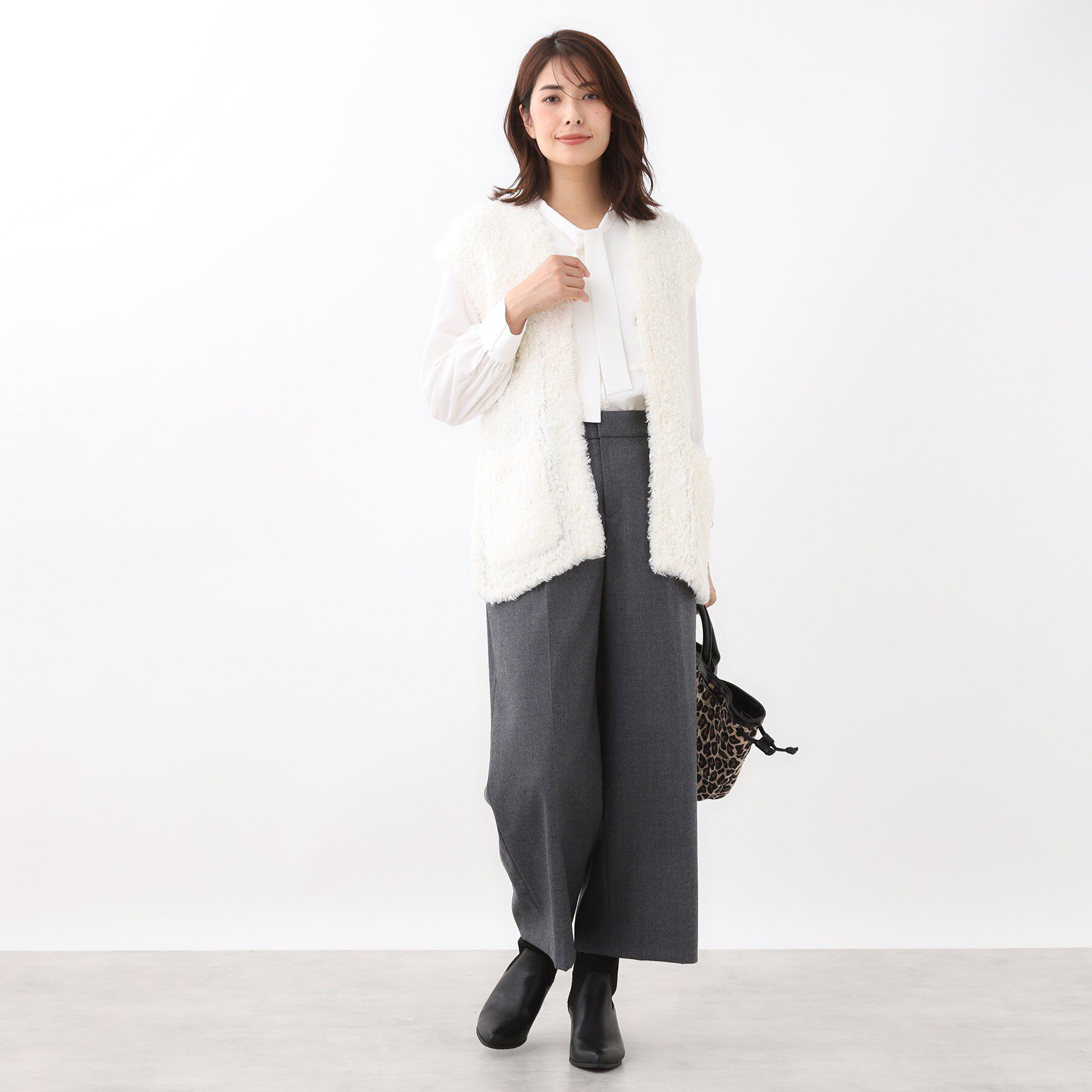 Reflect「【秋映え／ふんわり軽い／ゆったりシルエット】ファンシーヤーンベスト」|ベスト・ジレ|