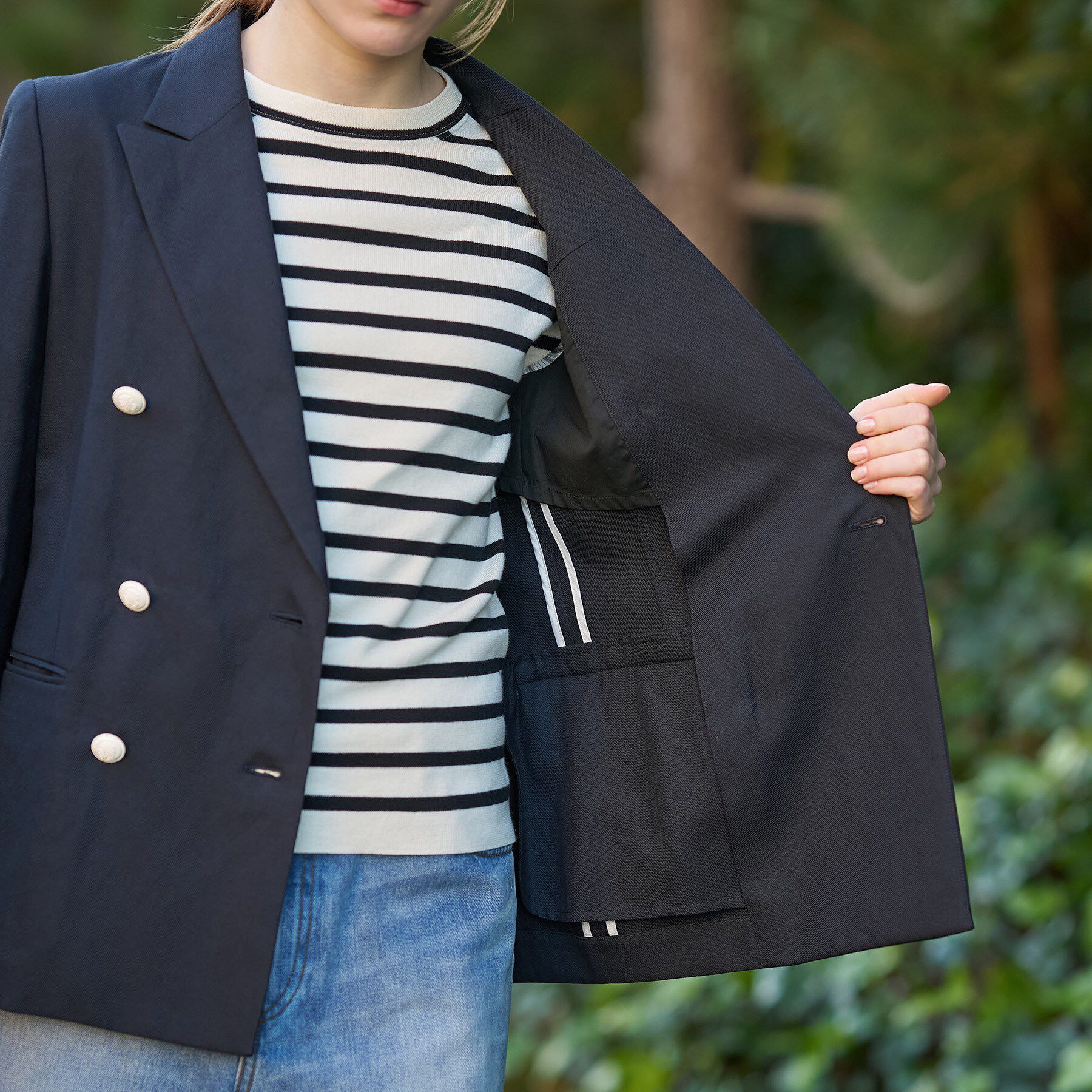 DRESSTERIOR「【セットアップ可】リネンブレンドダブルブレストジャケット」|テーラードジャケット|