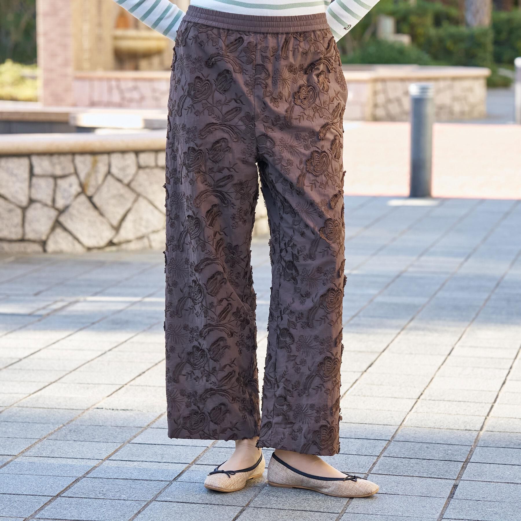 DRESSTERIOR「【ウォッシャブル/ウエストゴム】コットンエンブロイダリー イージーパンツ」|その他|