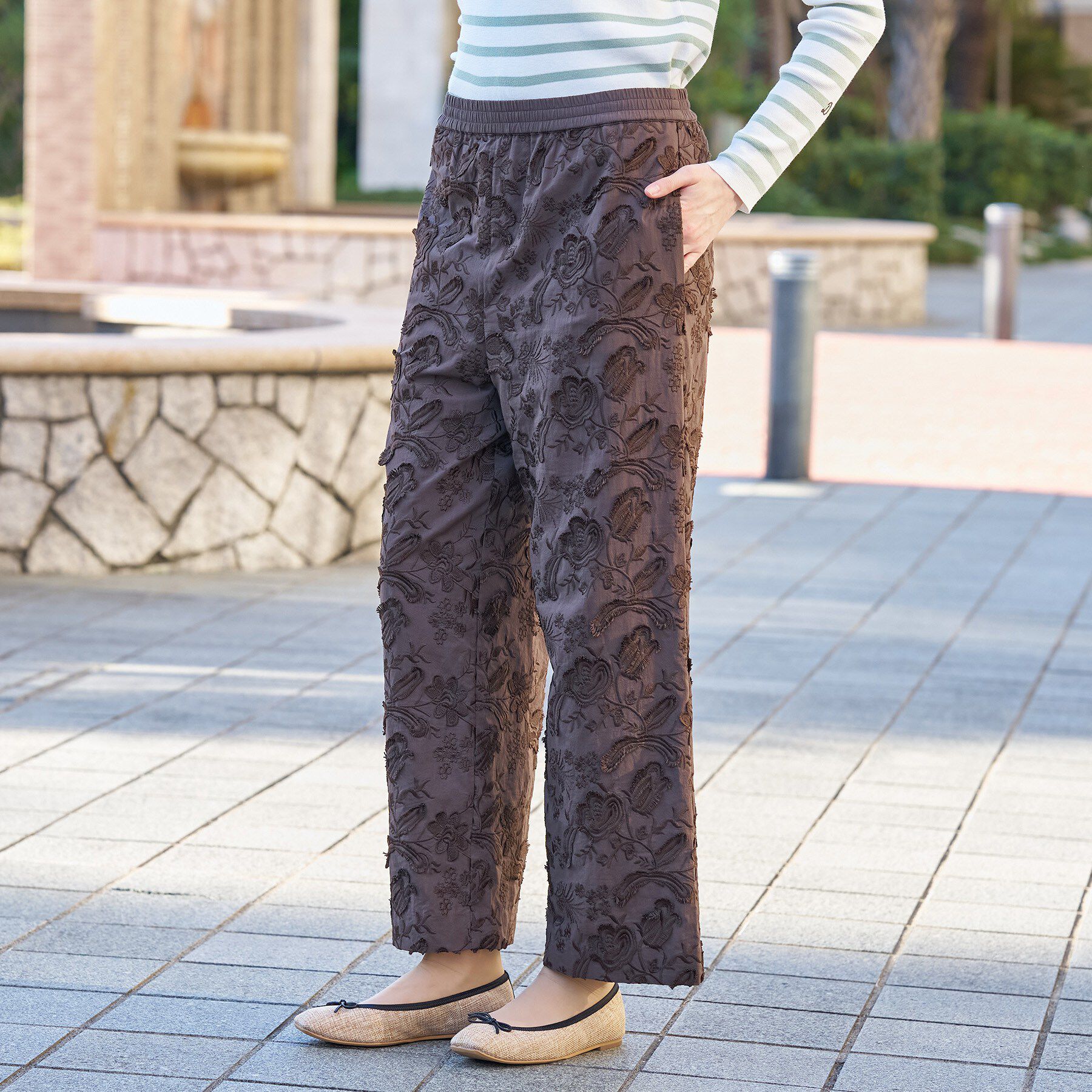 DRESSTERIOR「【ウォッシャブル/ウエストゴム】コットンエンブロイダリー イージーパンツ」|その他|