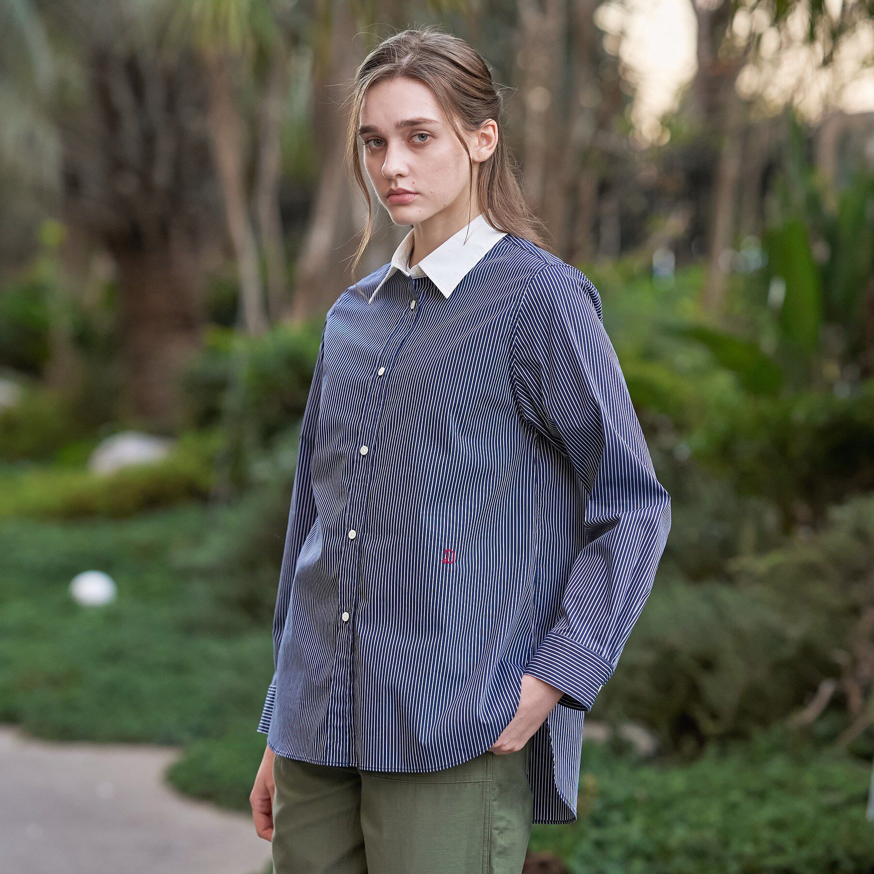 DRESSTERIOR「【通勤/着映え/ウォッシャブル】オーバーシルエット クレリックシャツ」|シャツ・ブラウス|