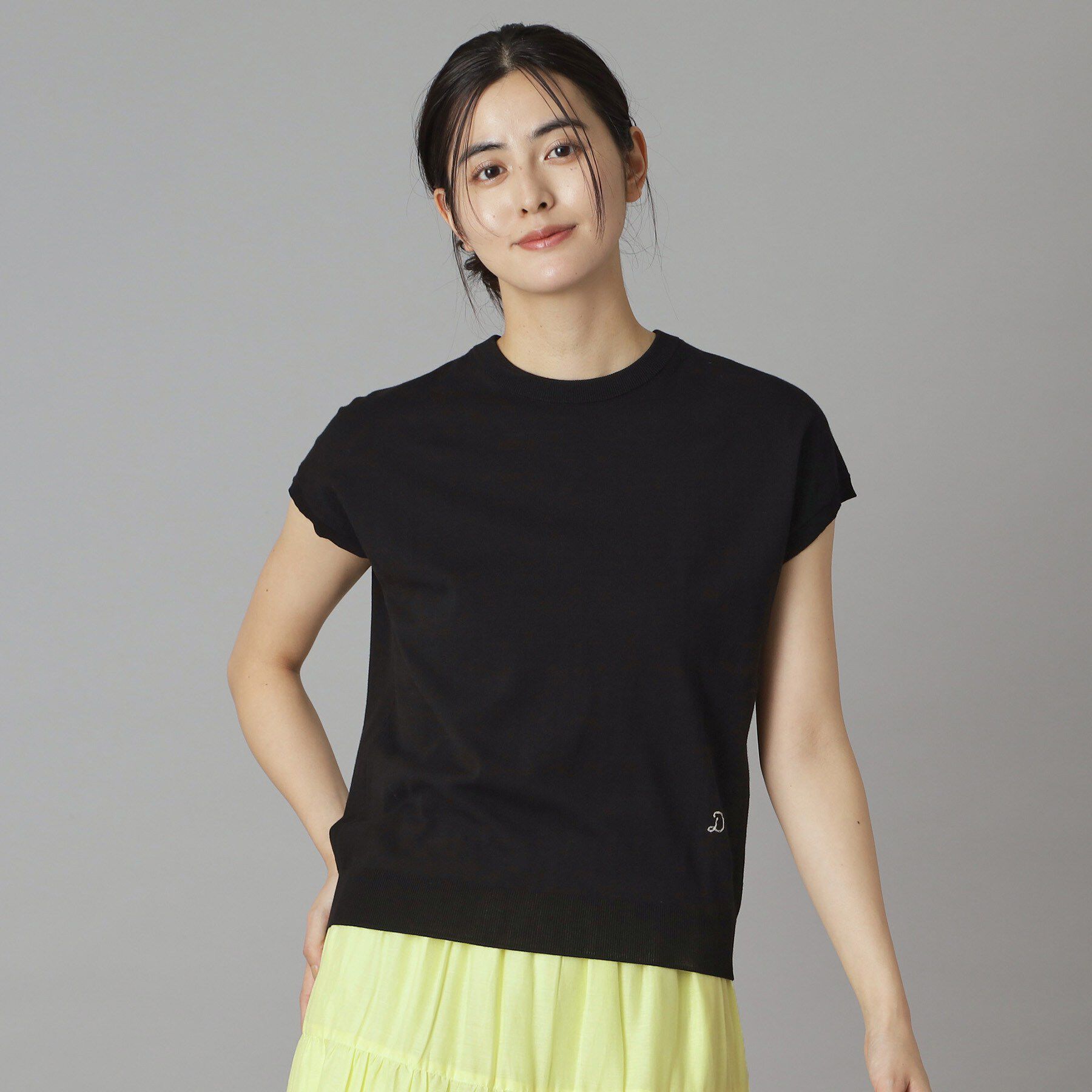 DRESSTERIOR「【ウォッシャブル】コットンシルクフレンチスリーブニット」|ニット・セーター|