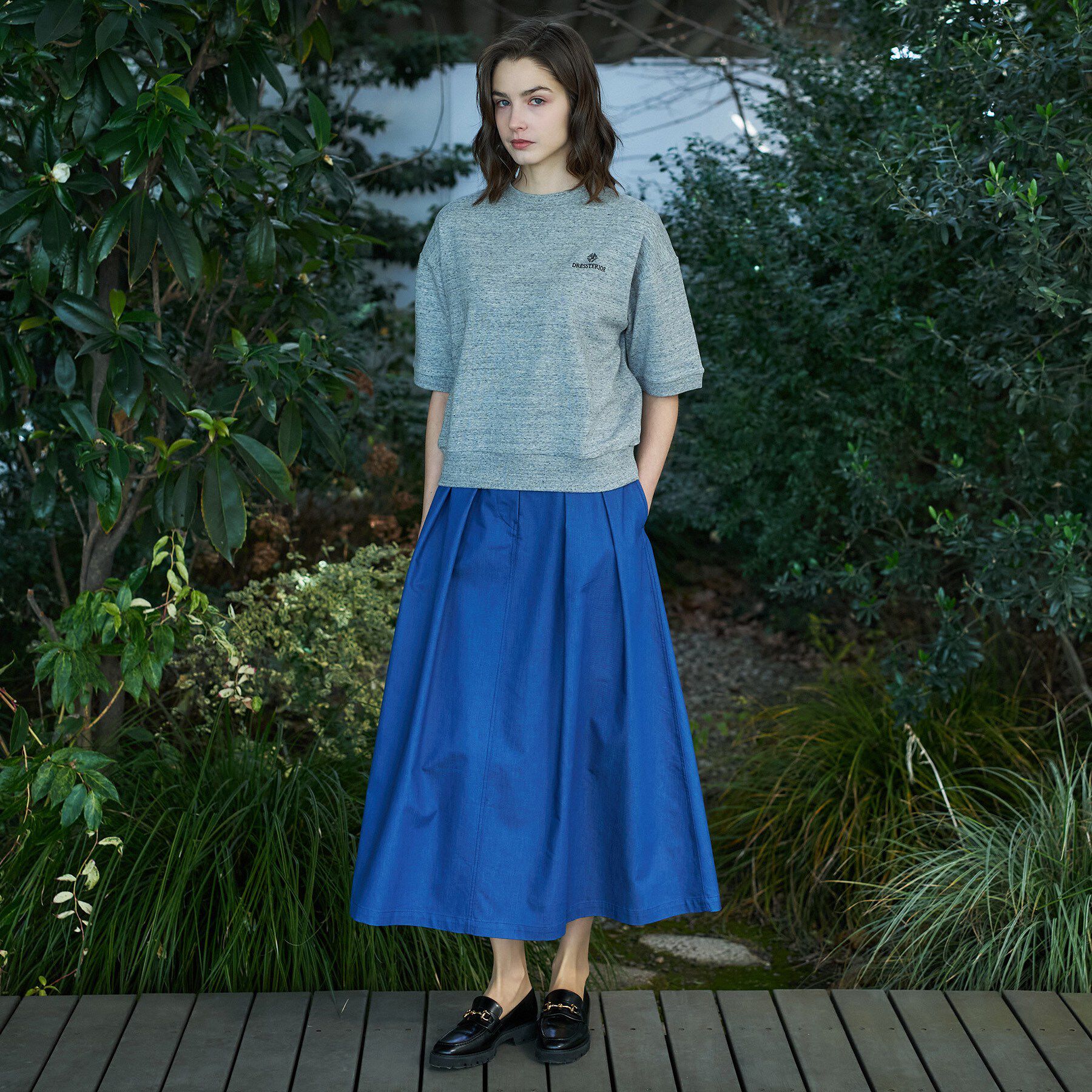 DRESSTERIOR「【セットアップ可/ウォッシャブル】ストレッチ裏毛ハーフスリーブプルオーバー」|Tシャツ・カットソー|