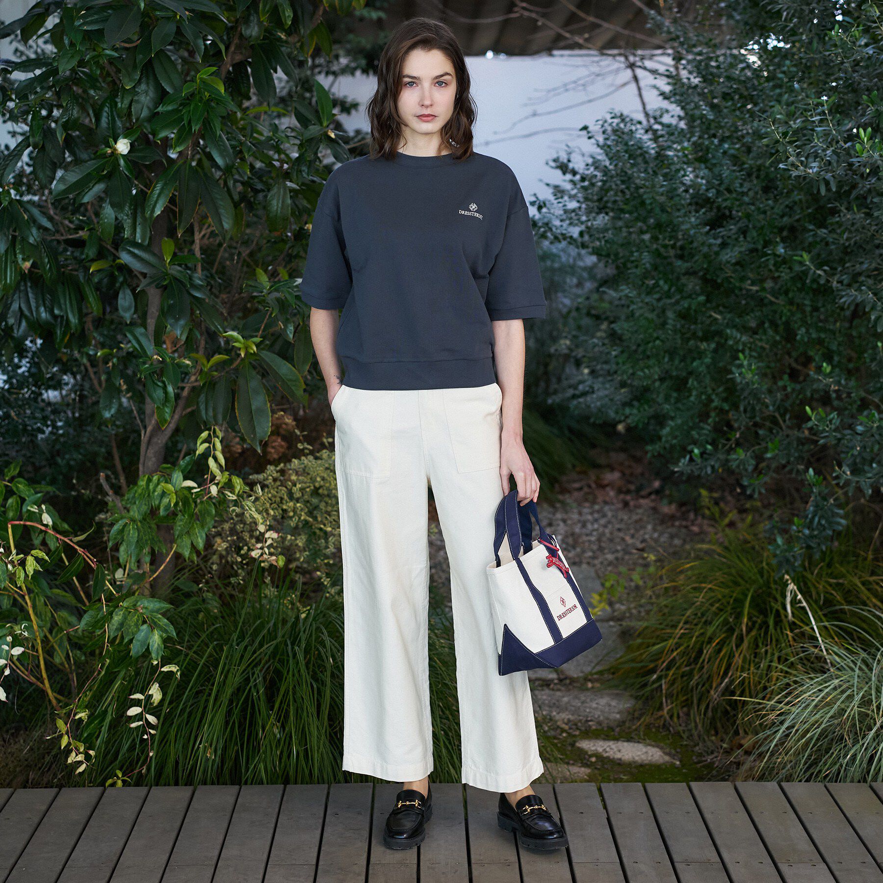 DRESSTERIOR「【セットアップ可/ウォッシャブル】ストレッチ裏毛ハーフスリーブプルオーバー」|Tシャツ・カットソー|