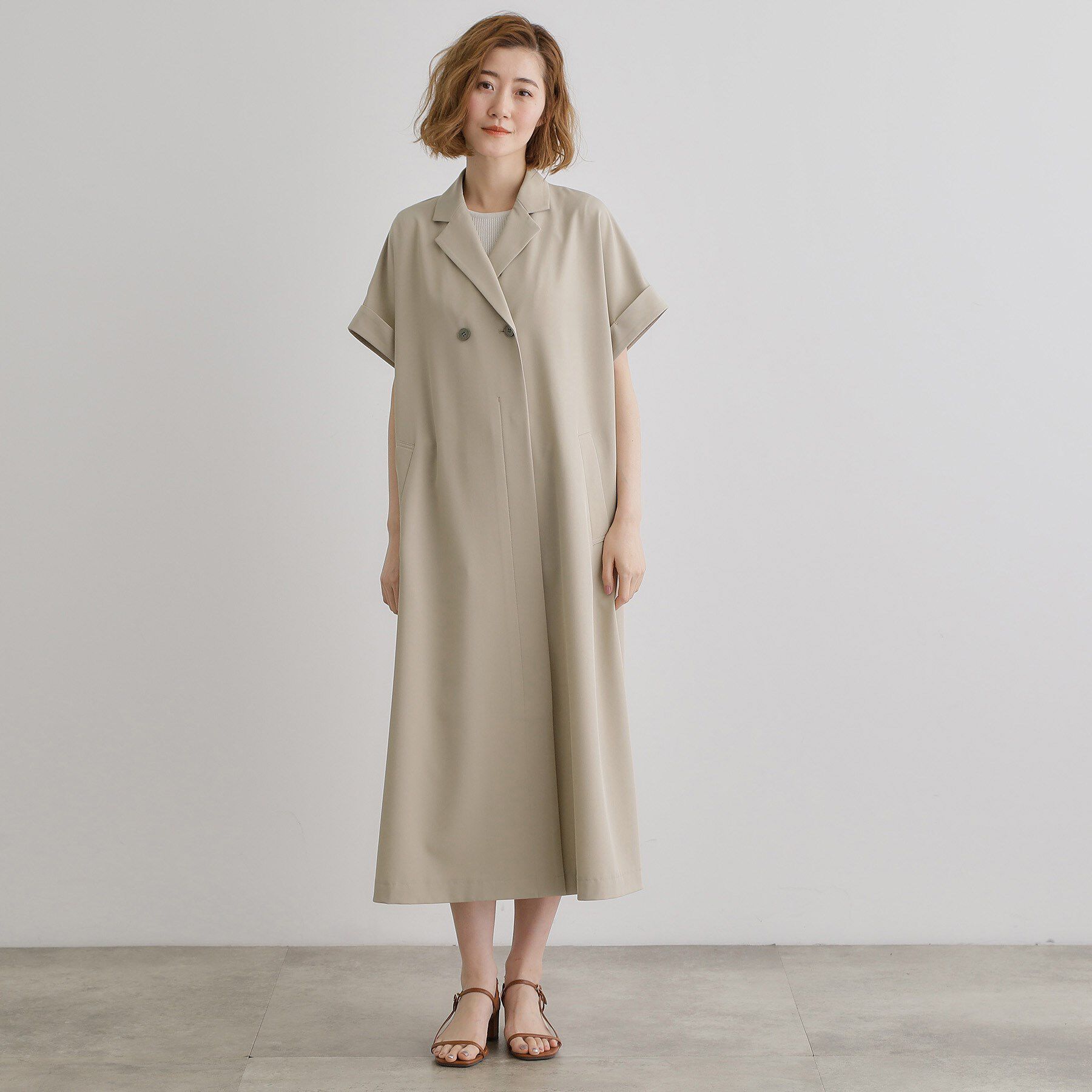 grove「【雑誌掲載】シーズレスで使えるトレンチライク2WAYワンピース」|ワンピース|