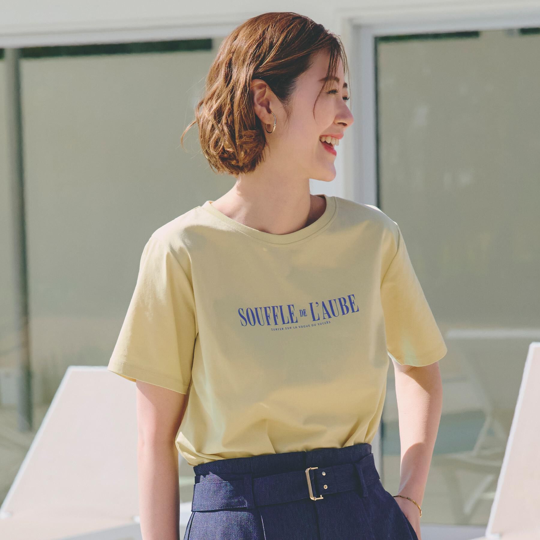 grove「【UVカット・接触冷感】ベーシックロゴTシャツ」|Tシャツ・カットソー|ライトイエロー(03