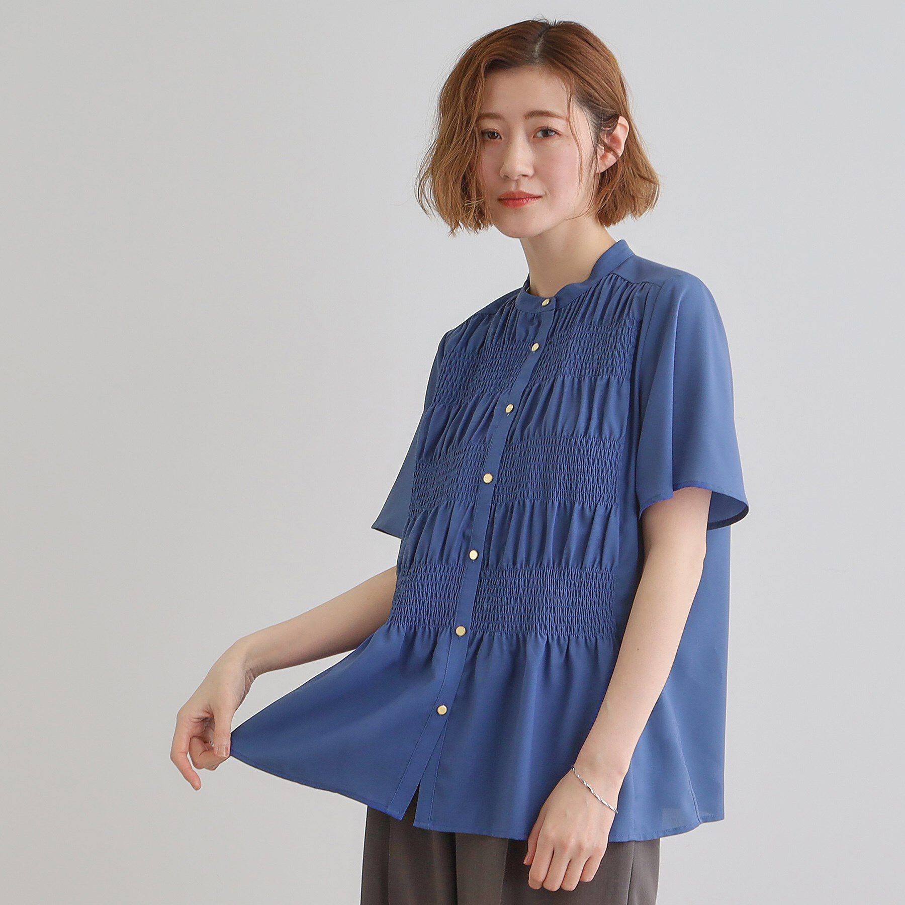 grove「大人の抜け感シアースラブシャーリングブラウス」|シャツ・ブラウス|