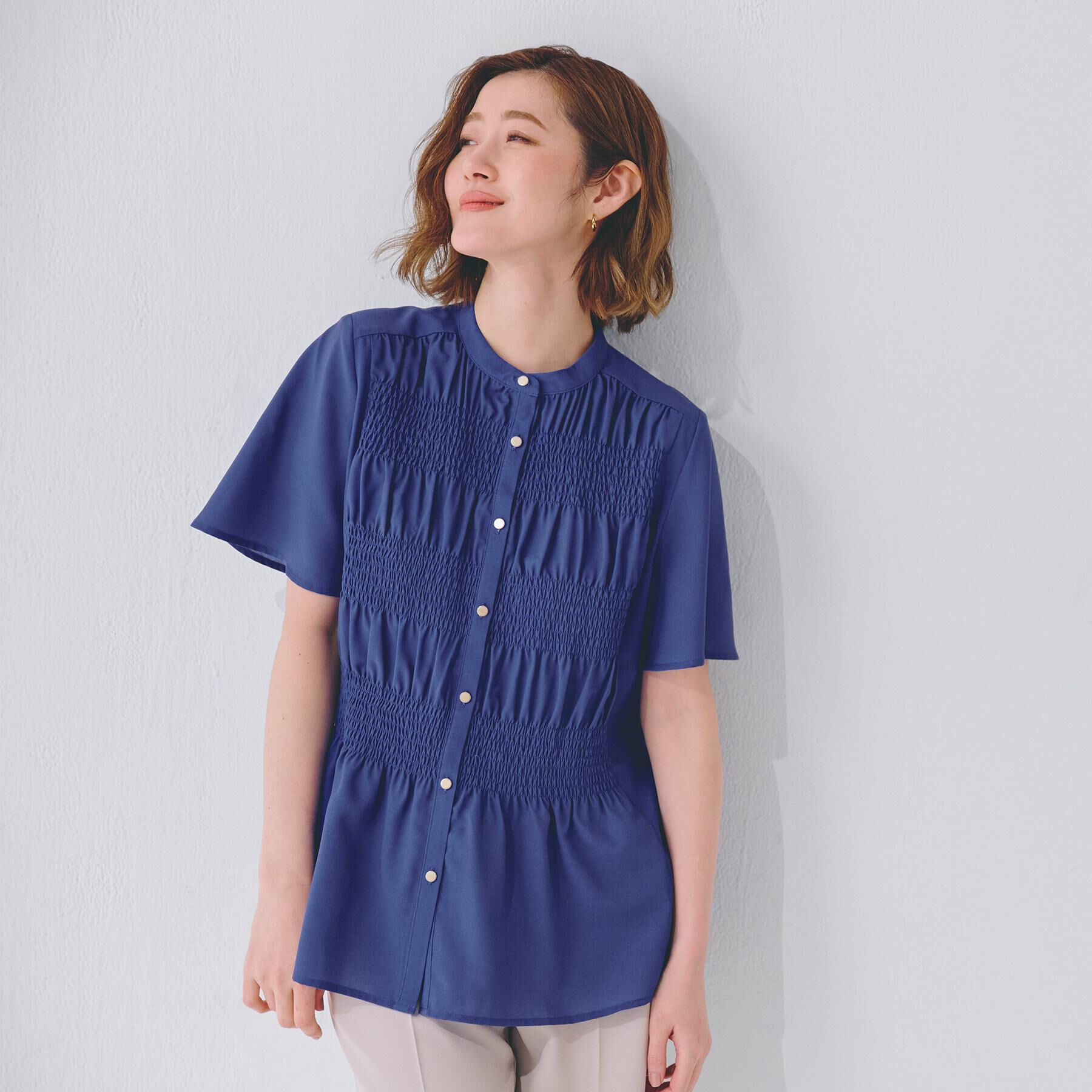 grove「大人の抜け感シアースラブシャーリングブラウス」|シャツ・ブラウス|ブルー(093)