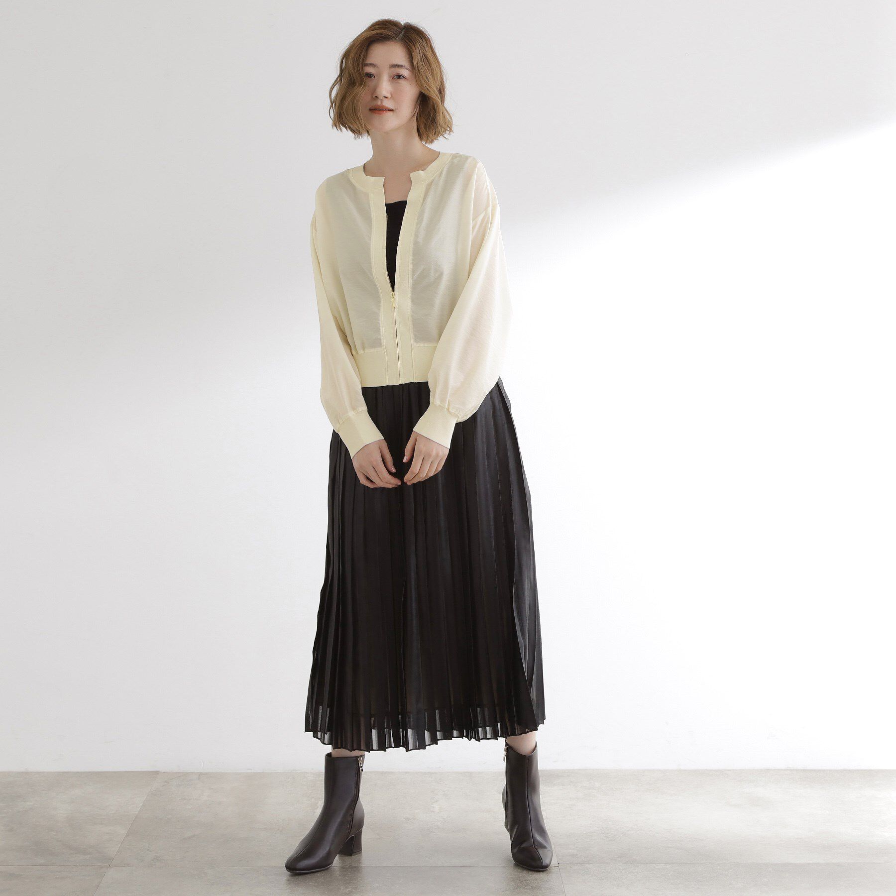 grove「軽やかに秋先取り　ブルゾン感覚で着られるカーディガン」|ブルゾン・スタジャン|