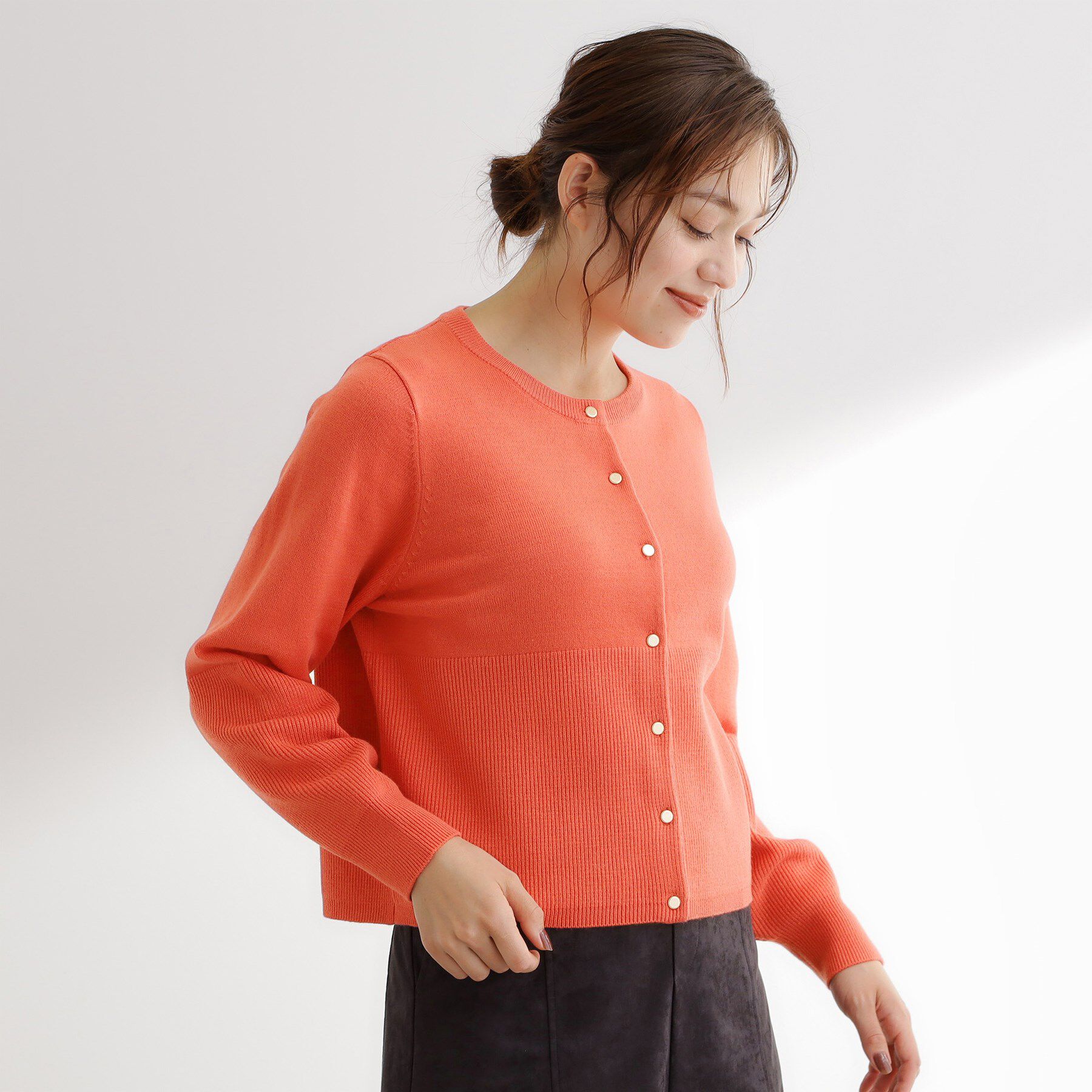grove「【毛玉軽減／洗える】編地切替カーディガン」|カーディガン|