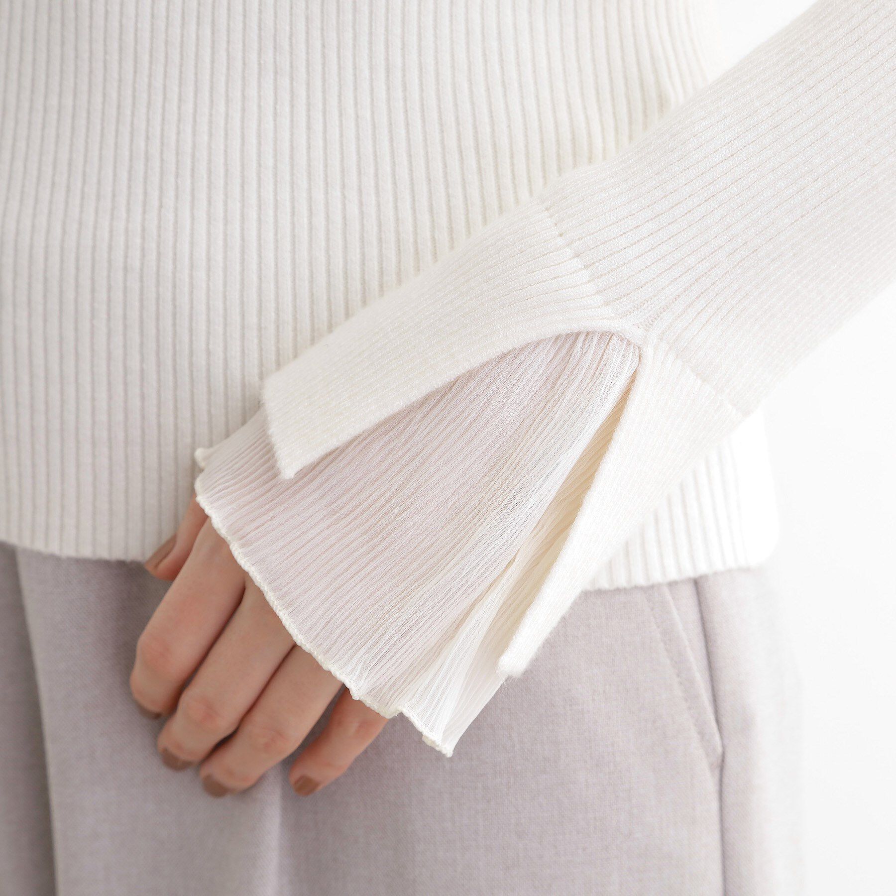 grove「プリーツレイヤードニットプルオーバー」|ニット・セーター|