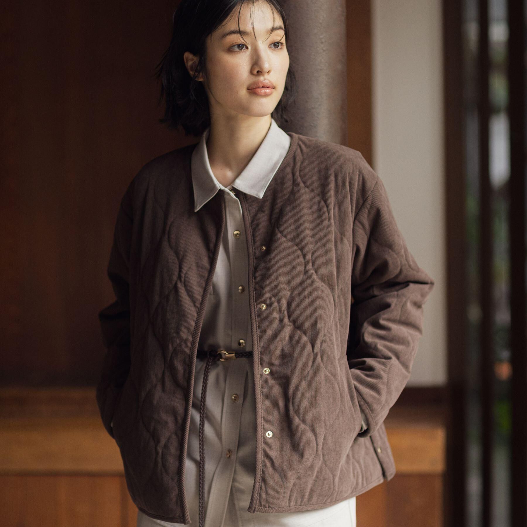 grove「【2WAY・リバーシブル】大人が着たい上品コーデュロイジャケット」|ダウン|