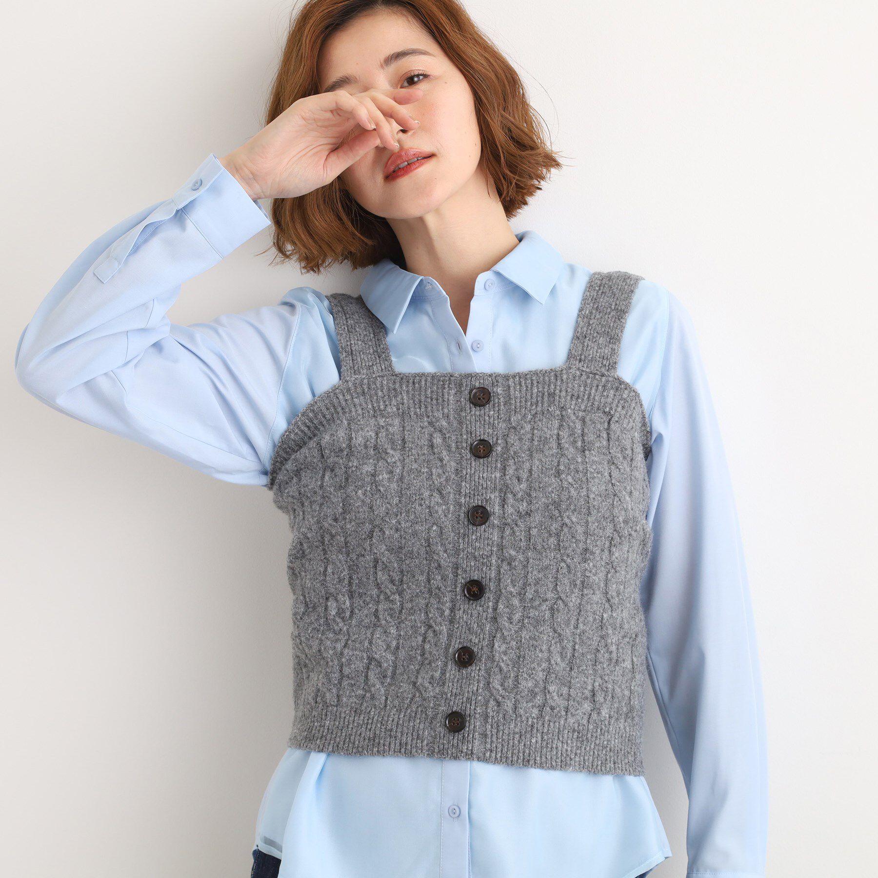 grove「【SETITEM】ケーブルニットビスチェ」|ニット・セーター|