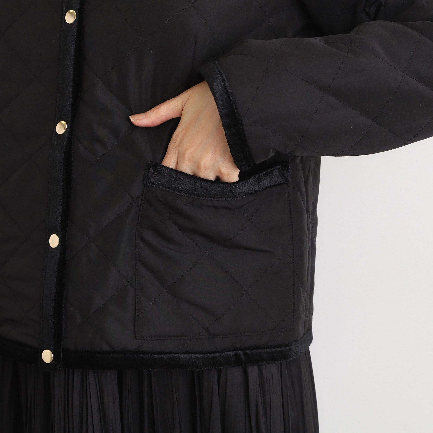 grove「【2WAY・リバーシブル】一枚でチェック柄も無地も！キルトジャケット」|ブルゾン・スタジャン|