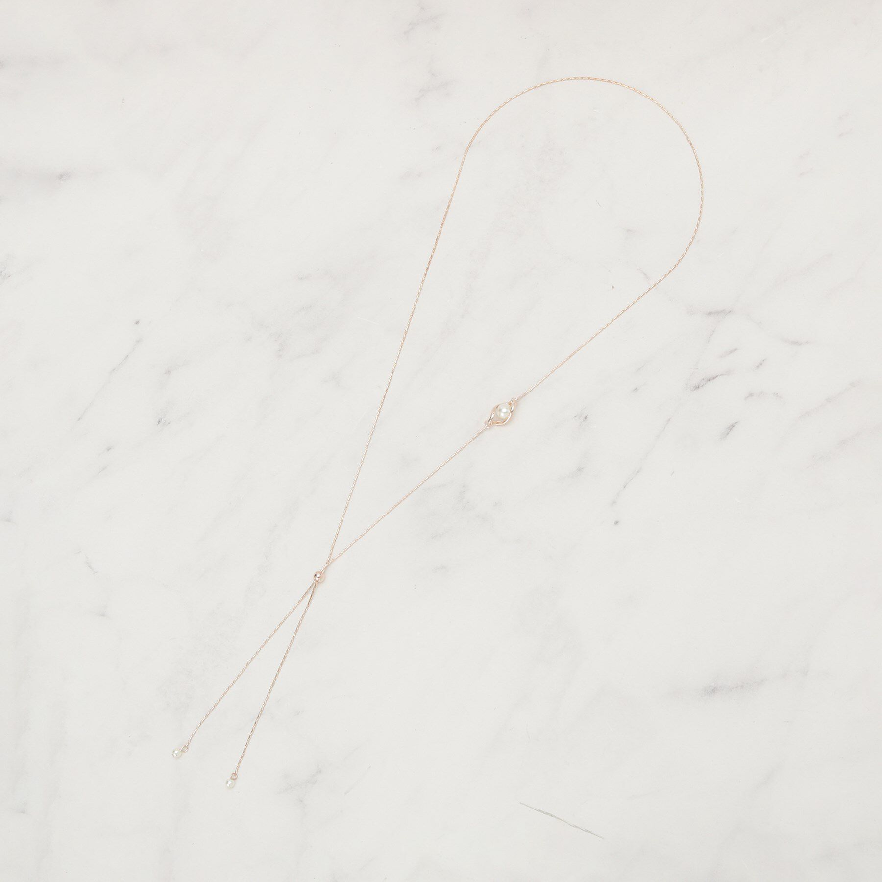 grove「パール調メタルY字アジャスタブルネックレス」|ネックレス|ピンクゴールド(00